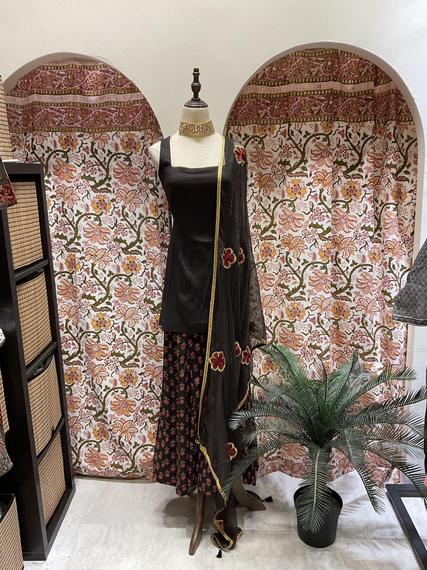 Black Sharara Sleeveless Set