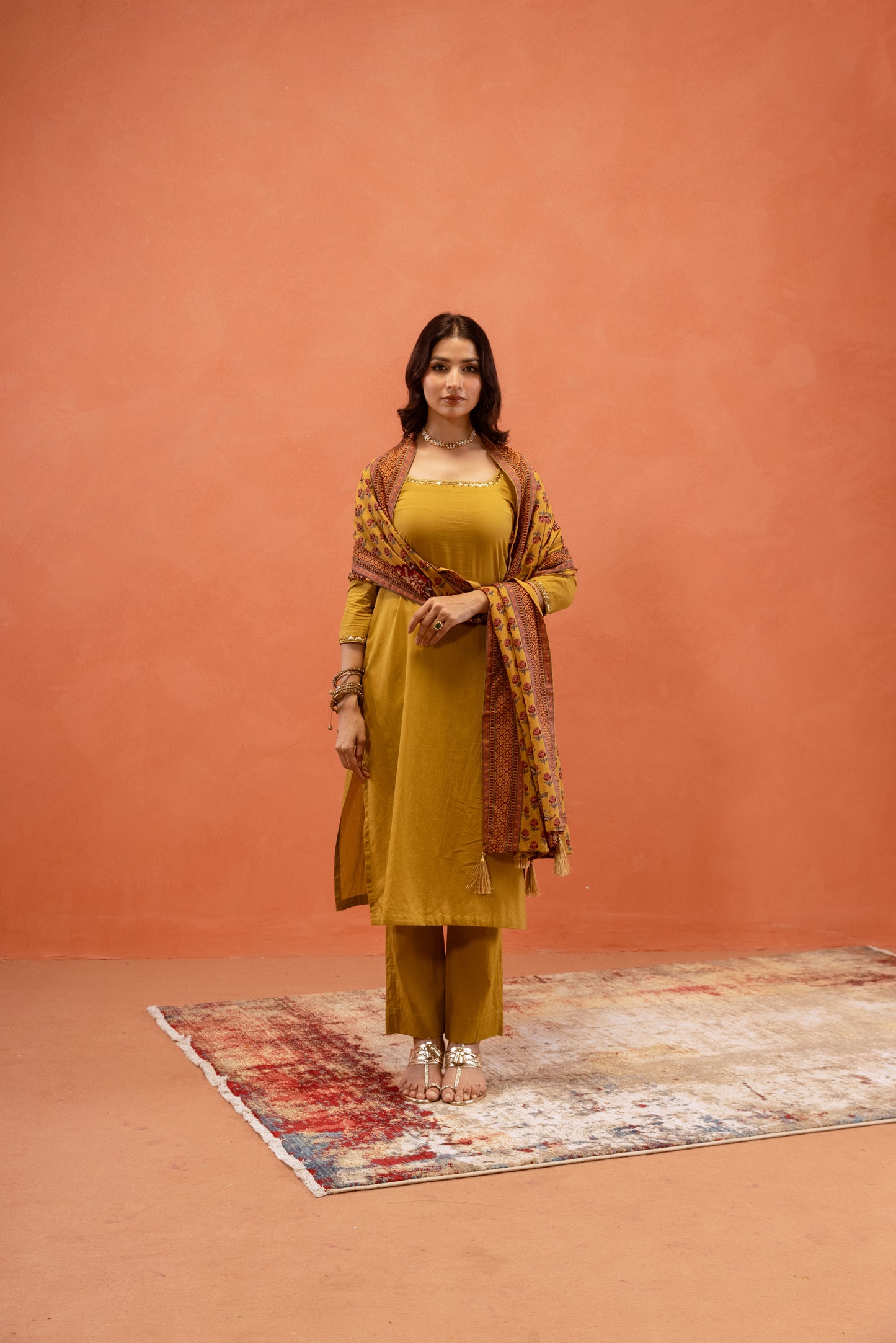 Marigold Glow Straight-Cut Sleeved Suit