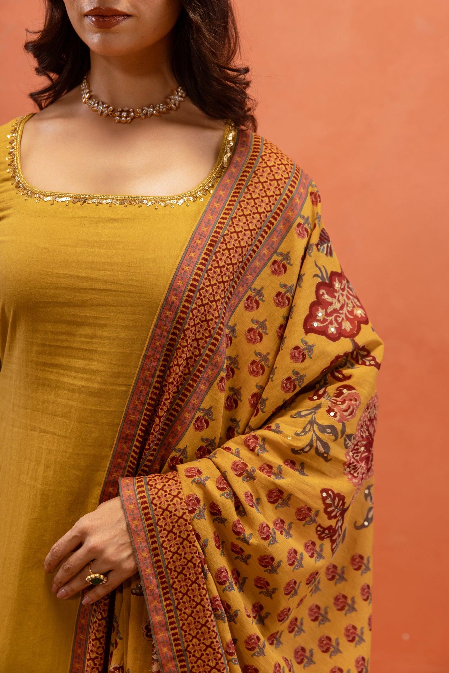 Marigold Glow Straight-Cut Sleeved Suit