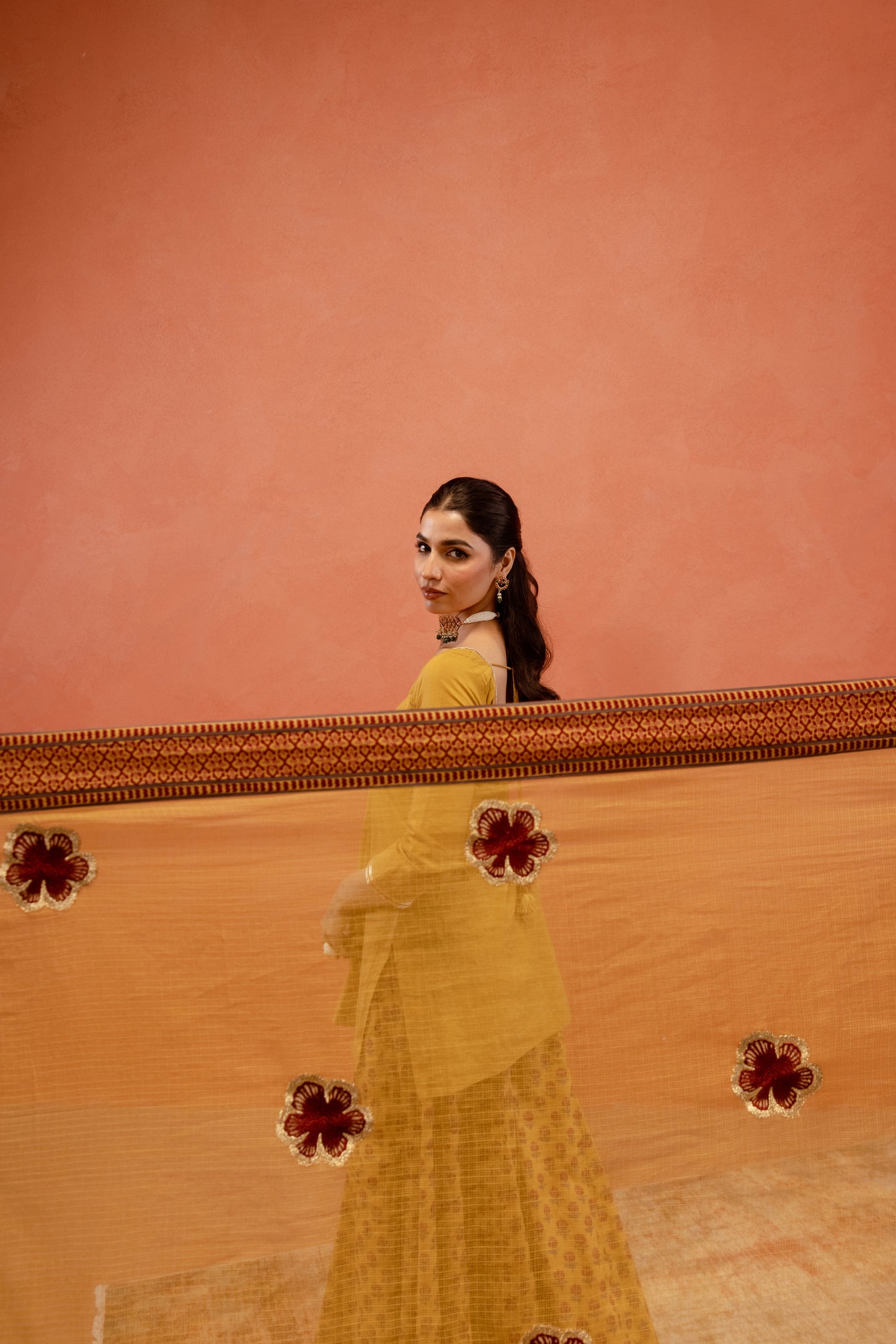 Marigold Glow Sharara Sleeved Set