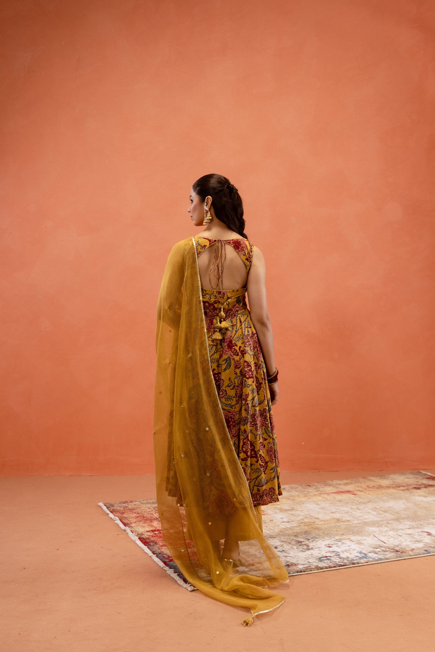 Marigold Glow Sleeveless Anarkali Suit