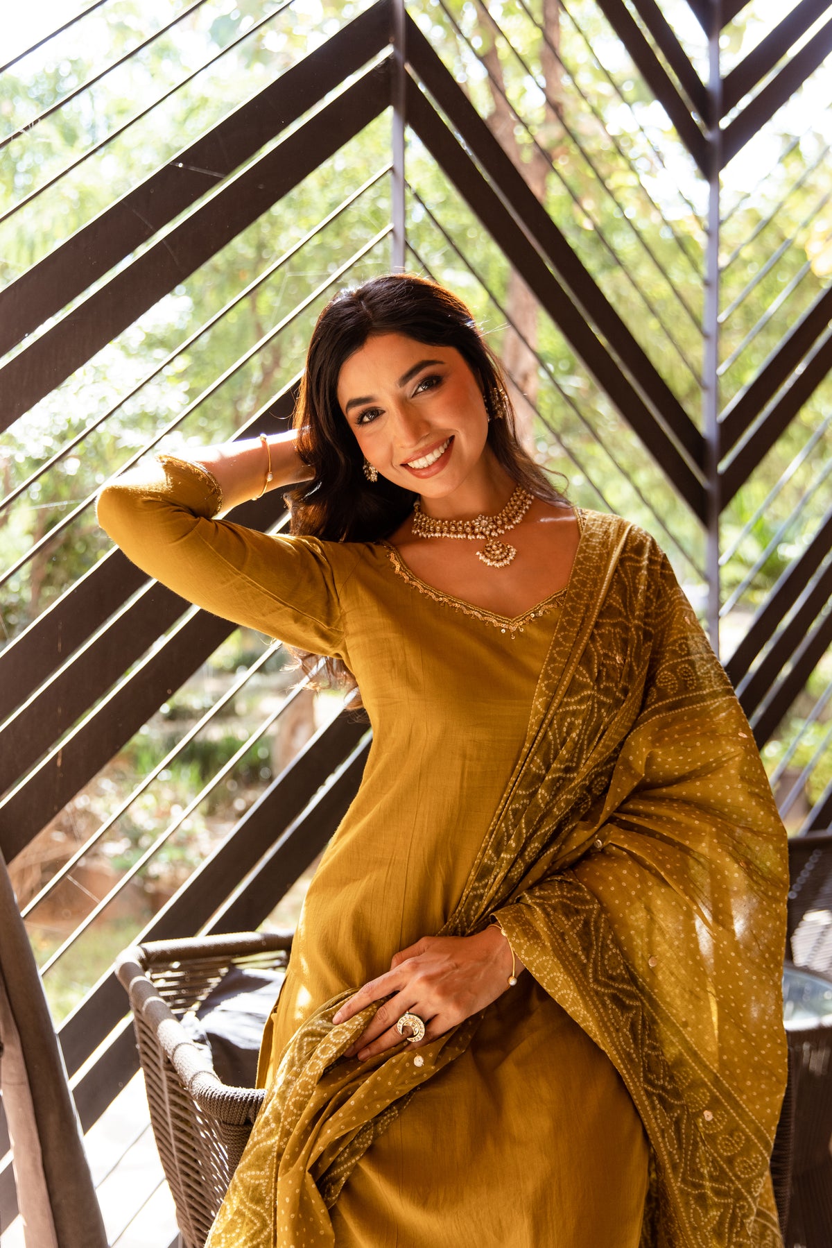 Zaitoon Sleeved - Straight Cut Suit (Olive Green)