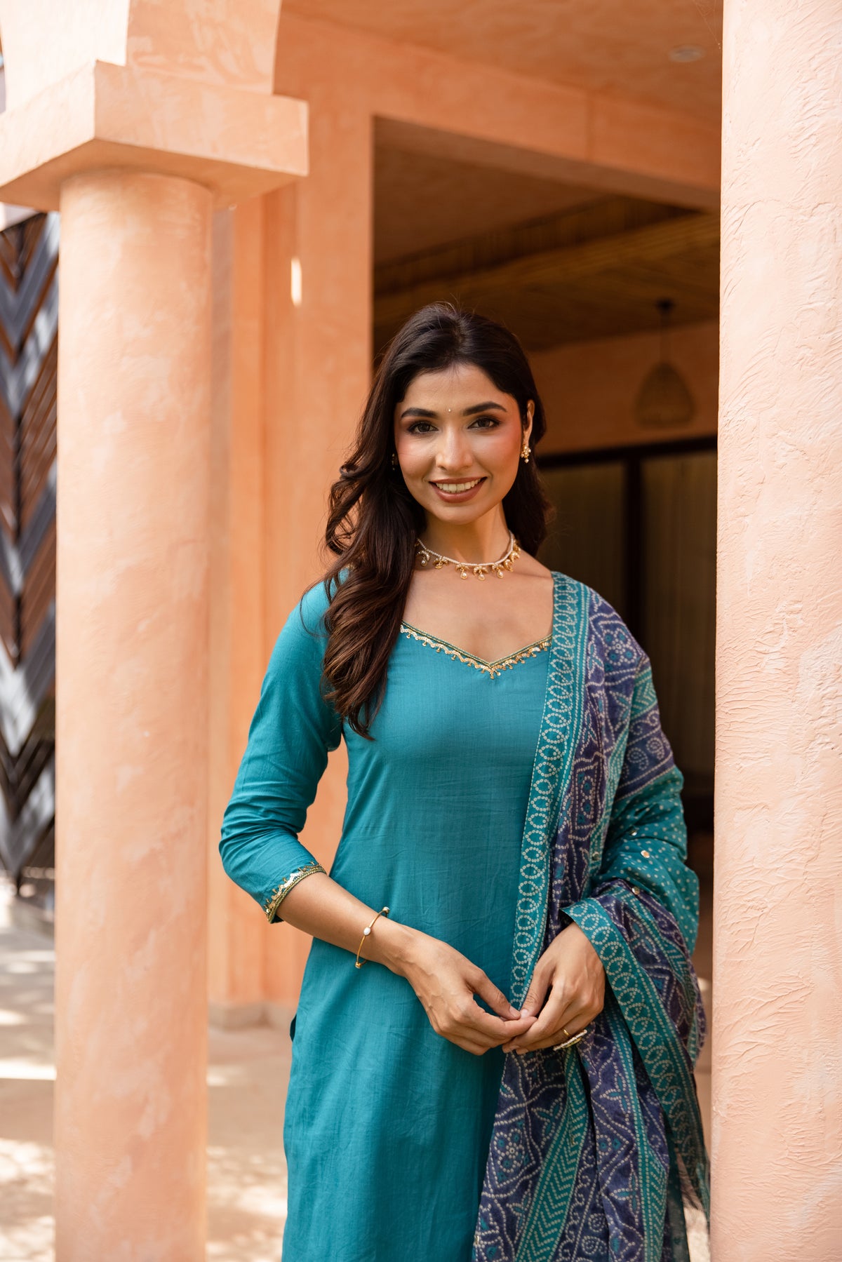 Mor Sleeved - Straight Cut Suit (Teal)