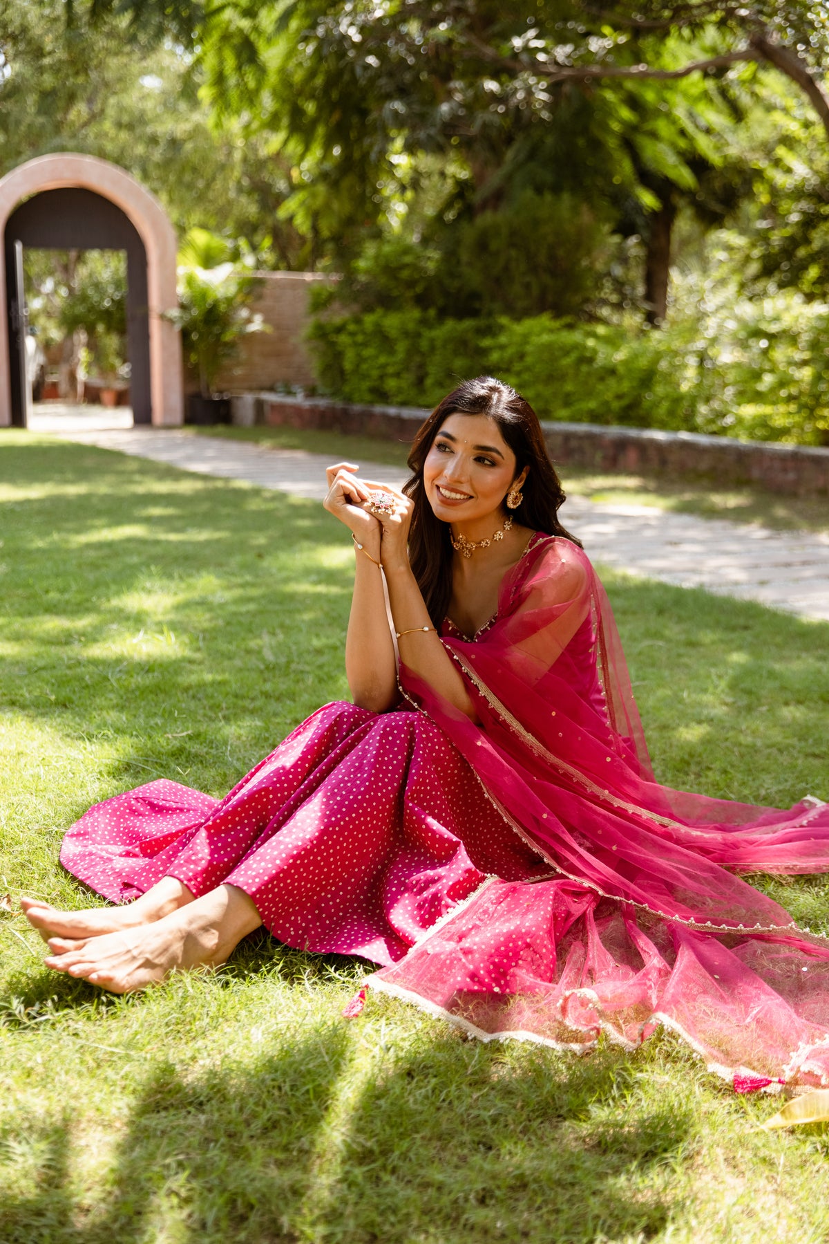 Gulabi Sleeveless - Sharara Set (Pink)
