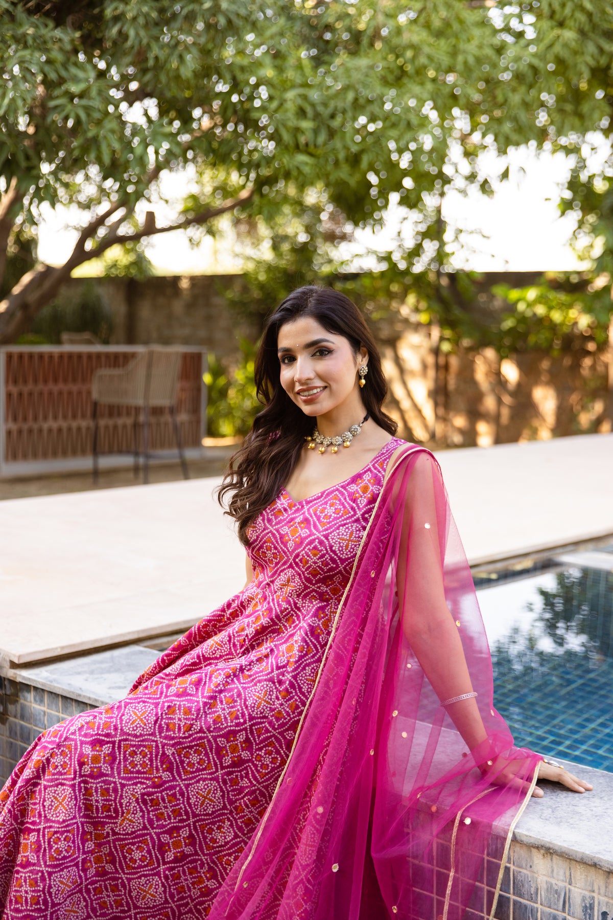 Gul Sleeveless - Anarkali Suit (Pink)