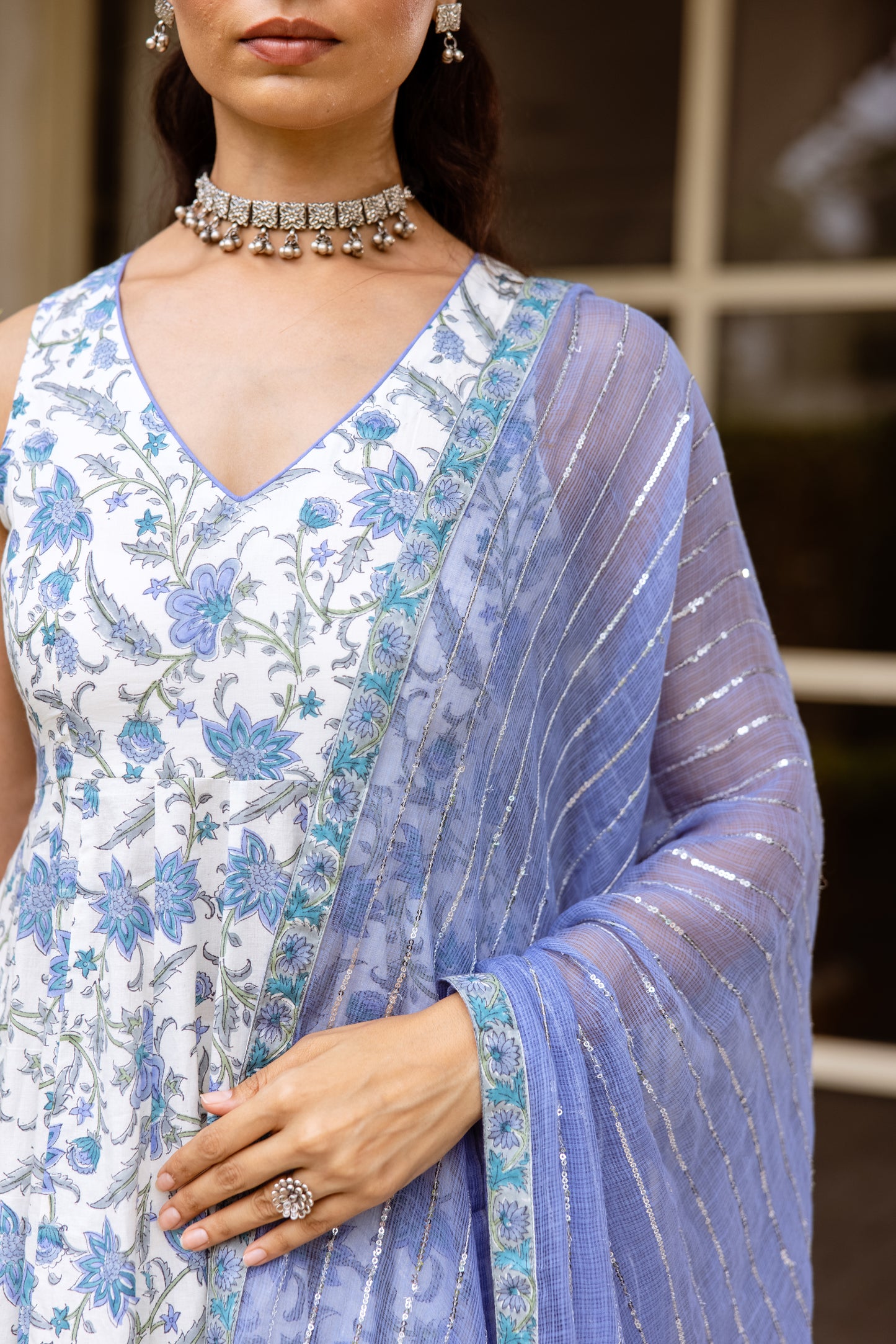 Ivory Periwinkle Sleeveless- Jaal