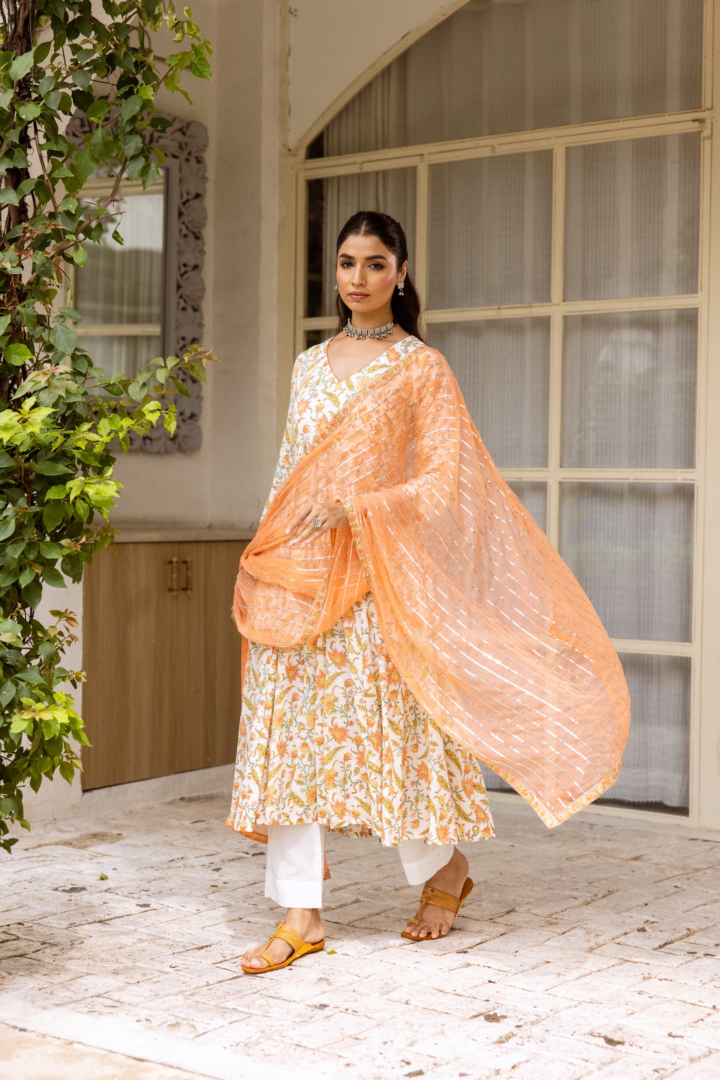 Ivory Peach Sleeved- Jaal