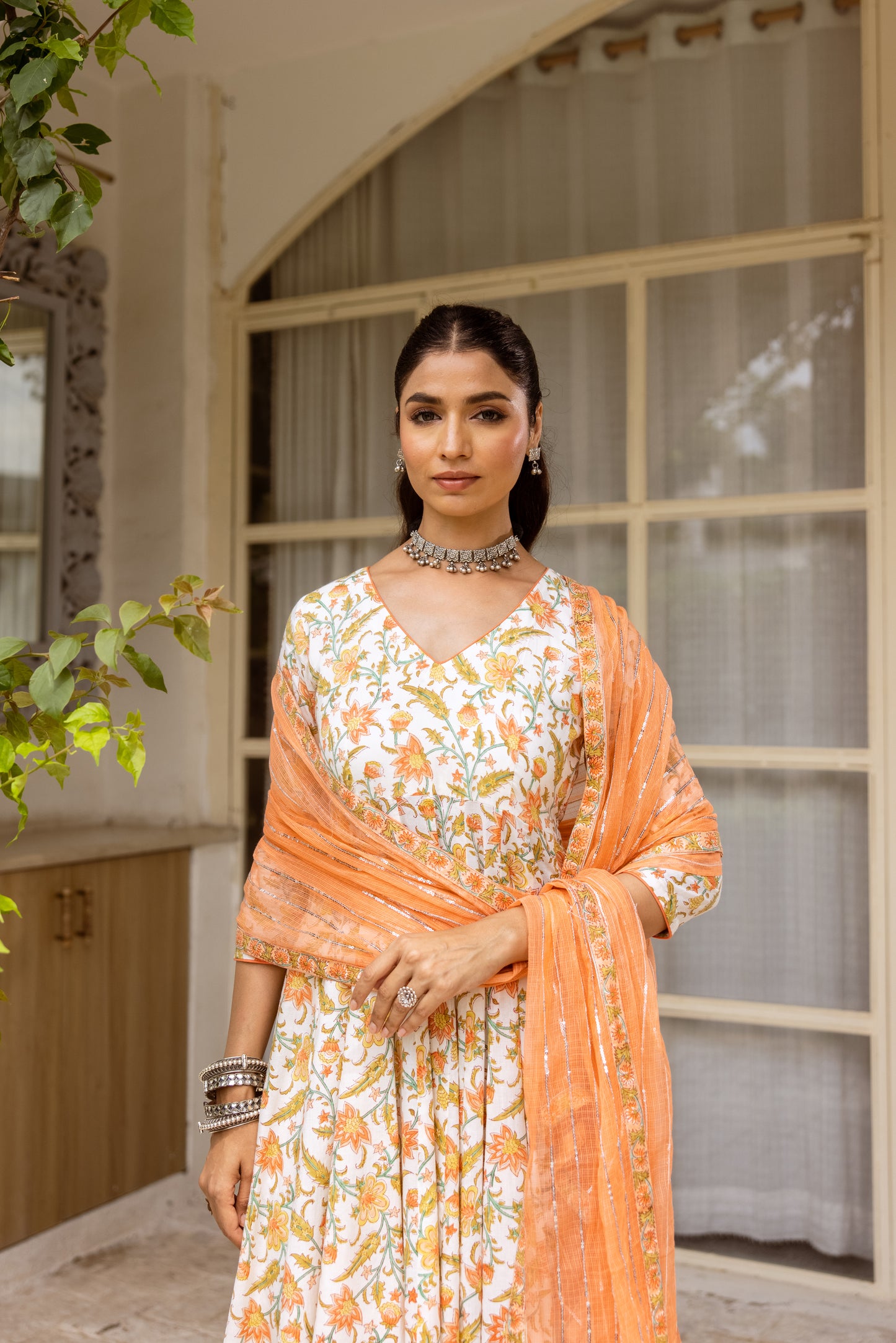 Ivory Peach Sleeved- Jaal