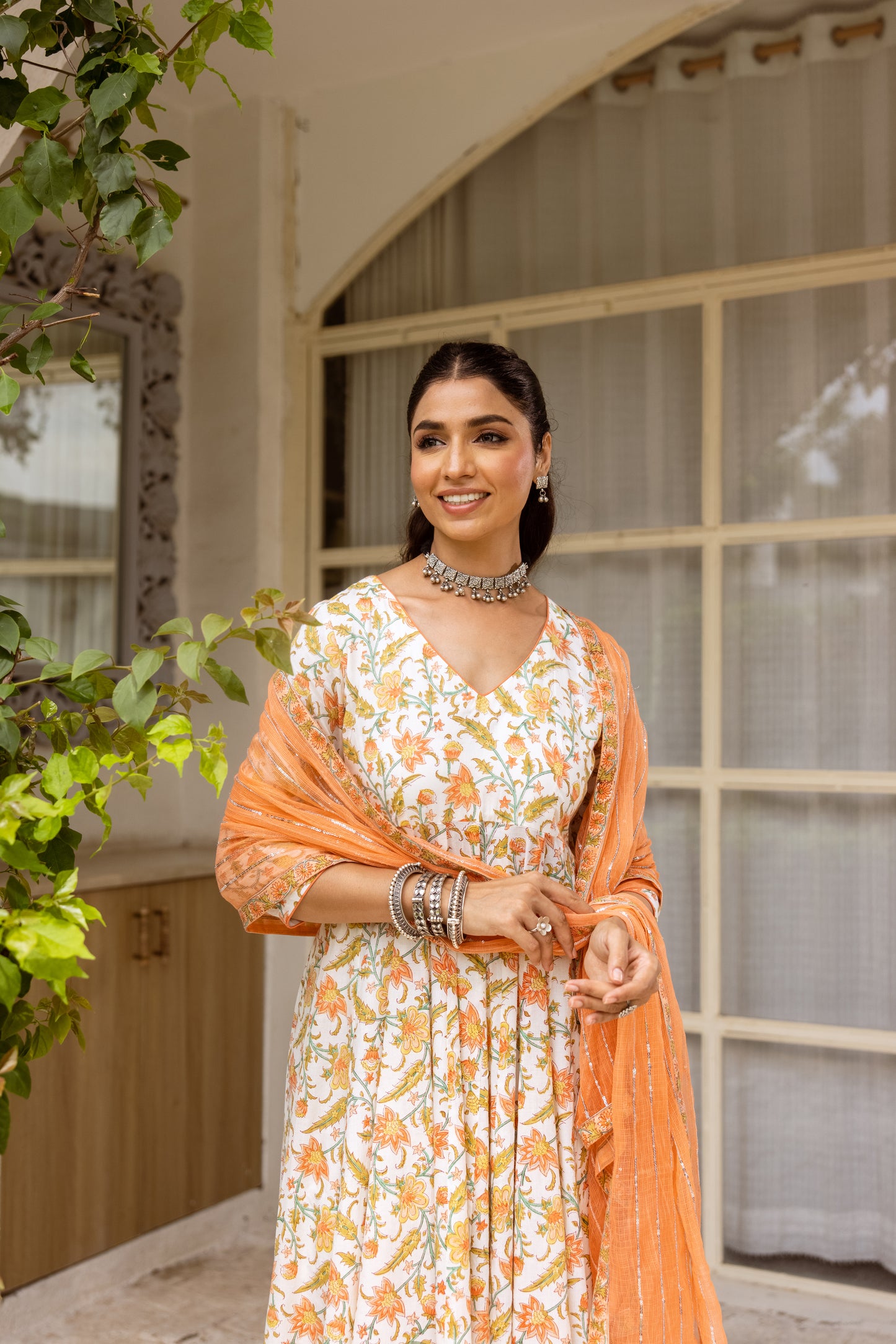 Ivory Peach Sleeved- Jaal