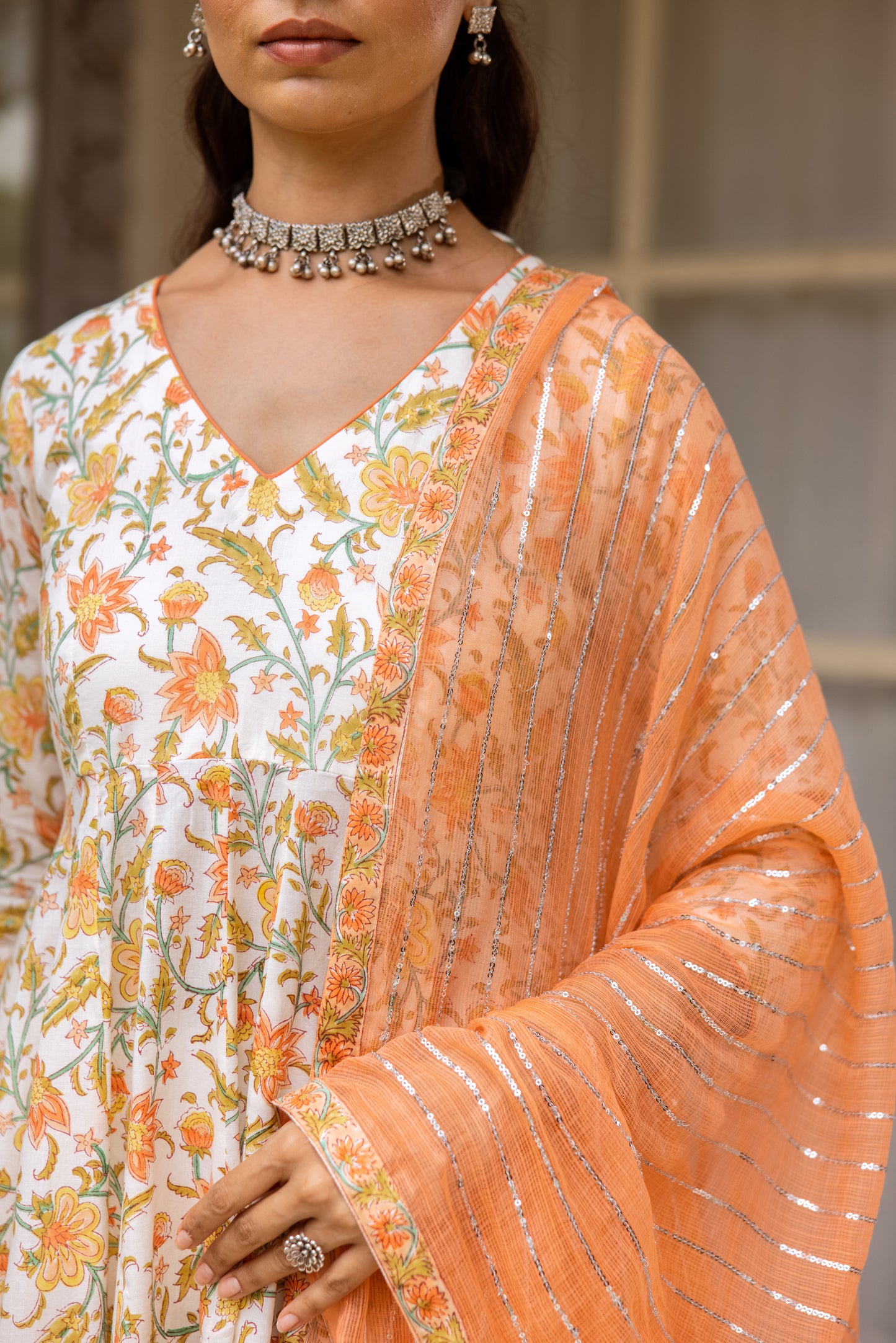 Ivory Peach Sleeved- Jaal
