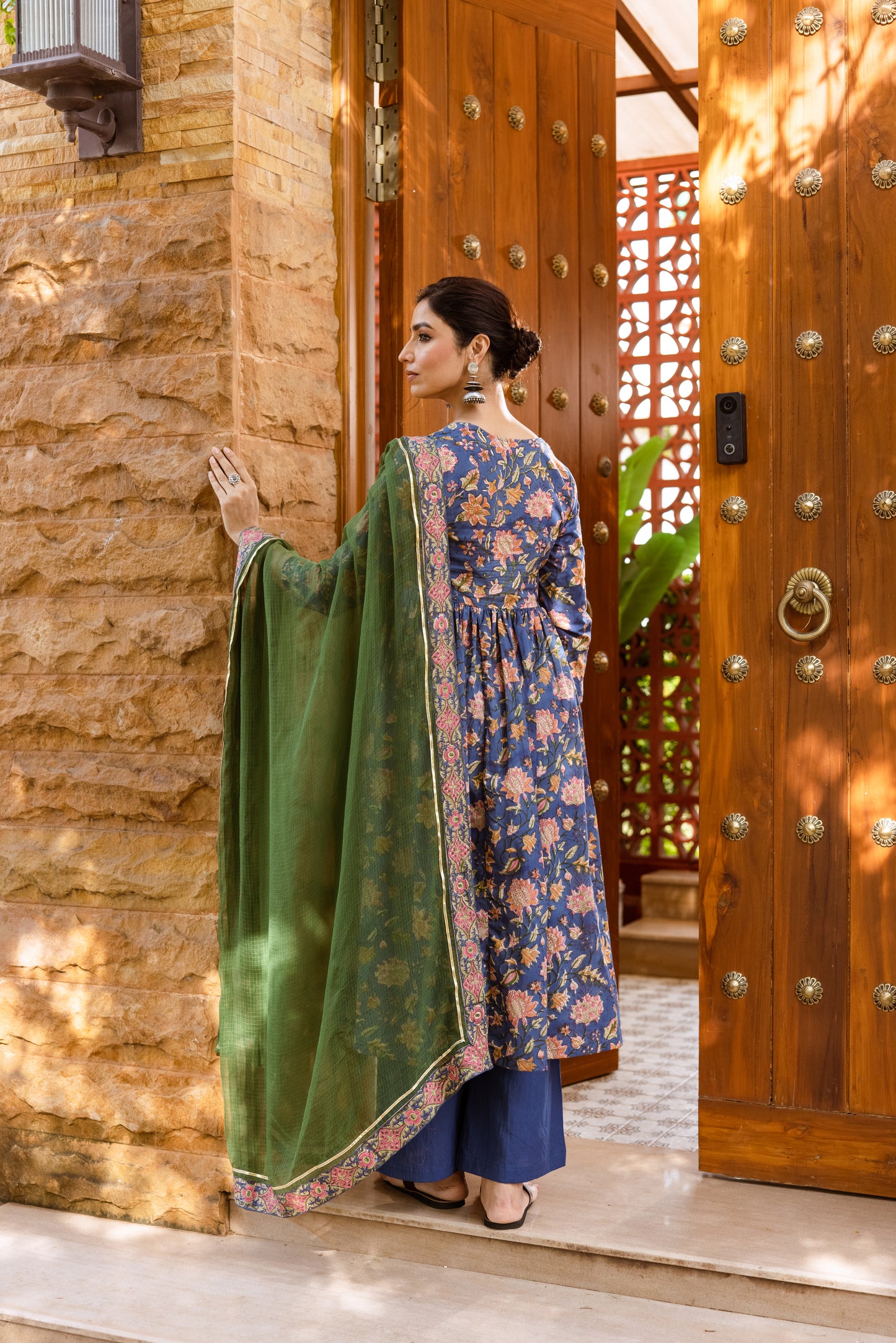 Blue Blossom Printed Nyra Cut Suit