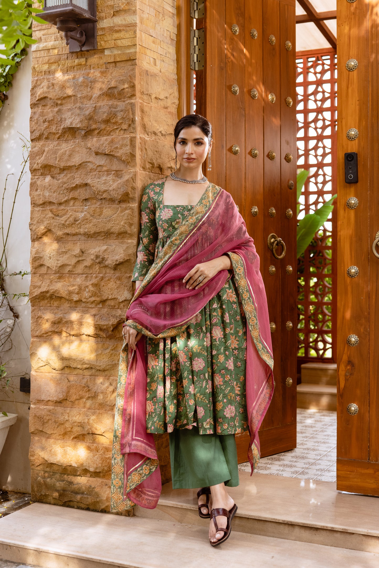 Emerald Garden Printed Nyra Cut Suit