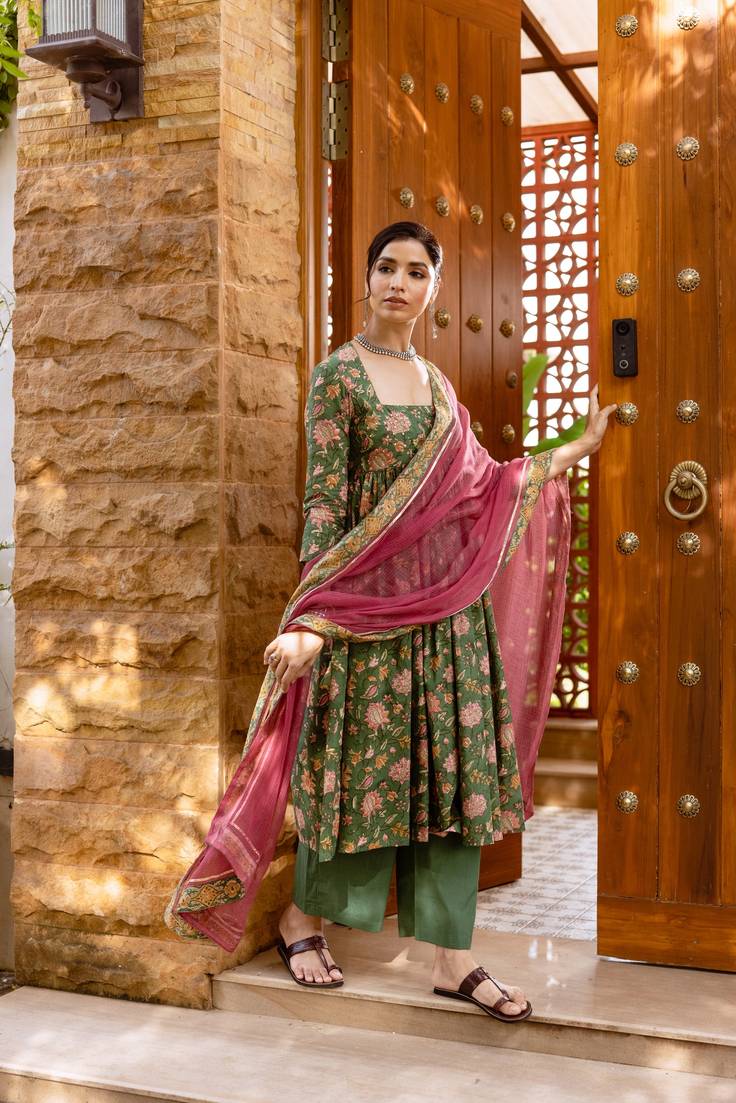 Emerald Garden Printed Nyra Cut Suit