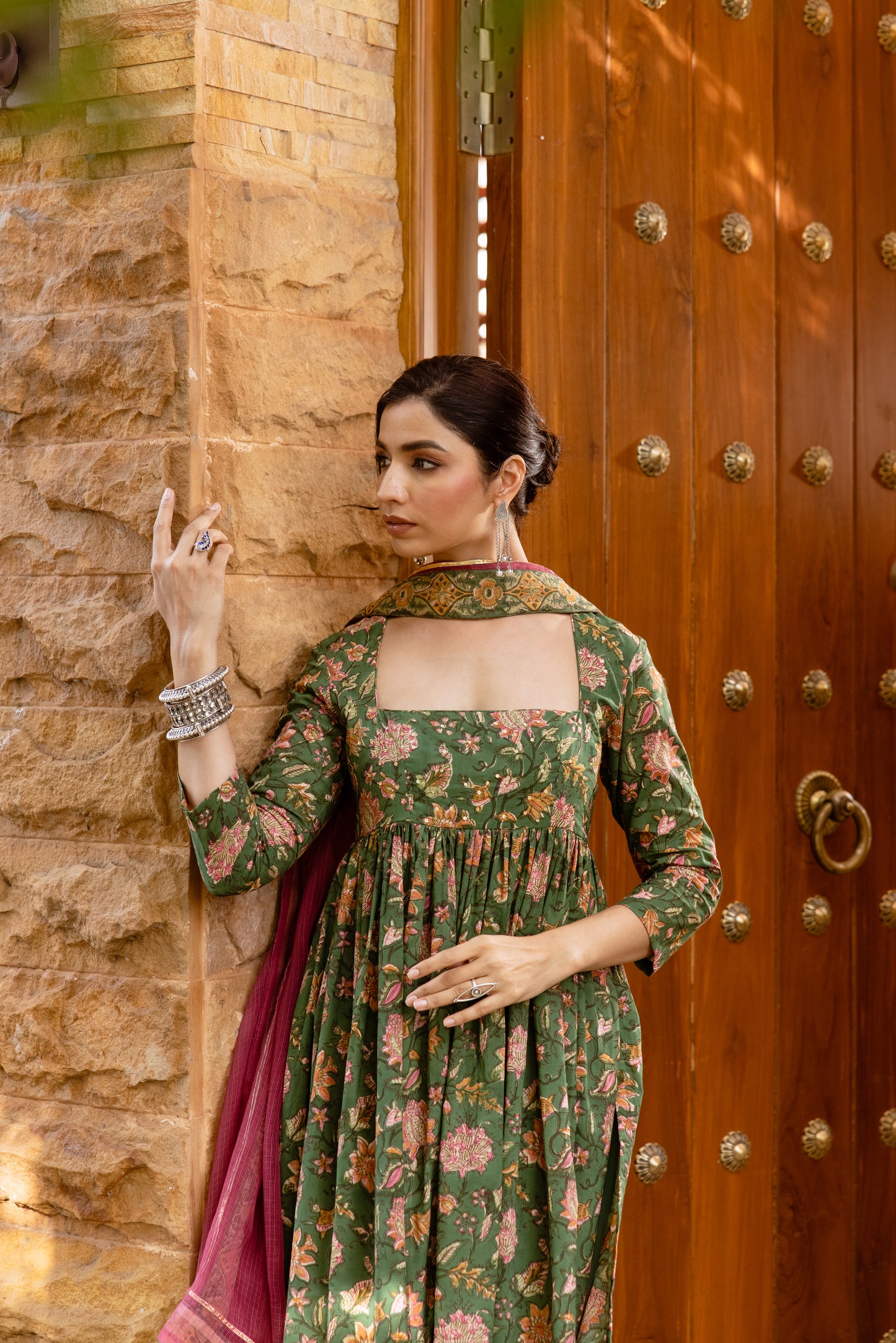 Emerald Garden Printed Nyra Cut Suit