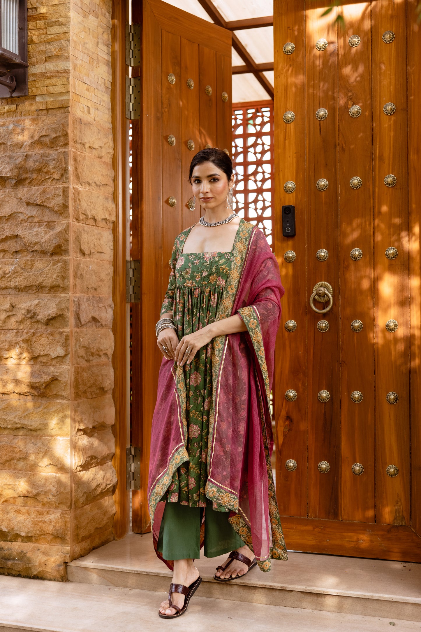 Emerald Garden Printed Nyra Cut Suit