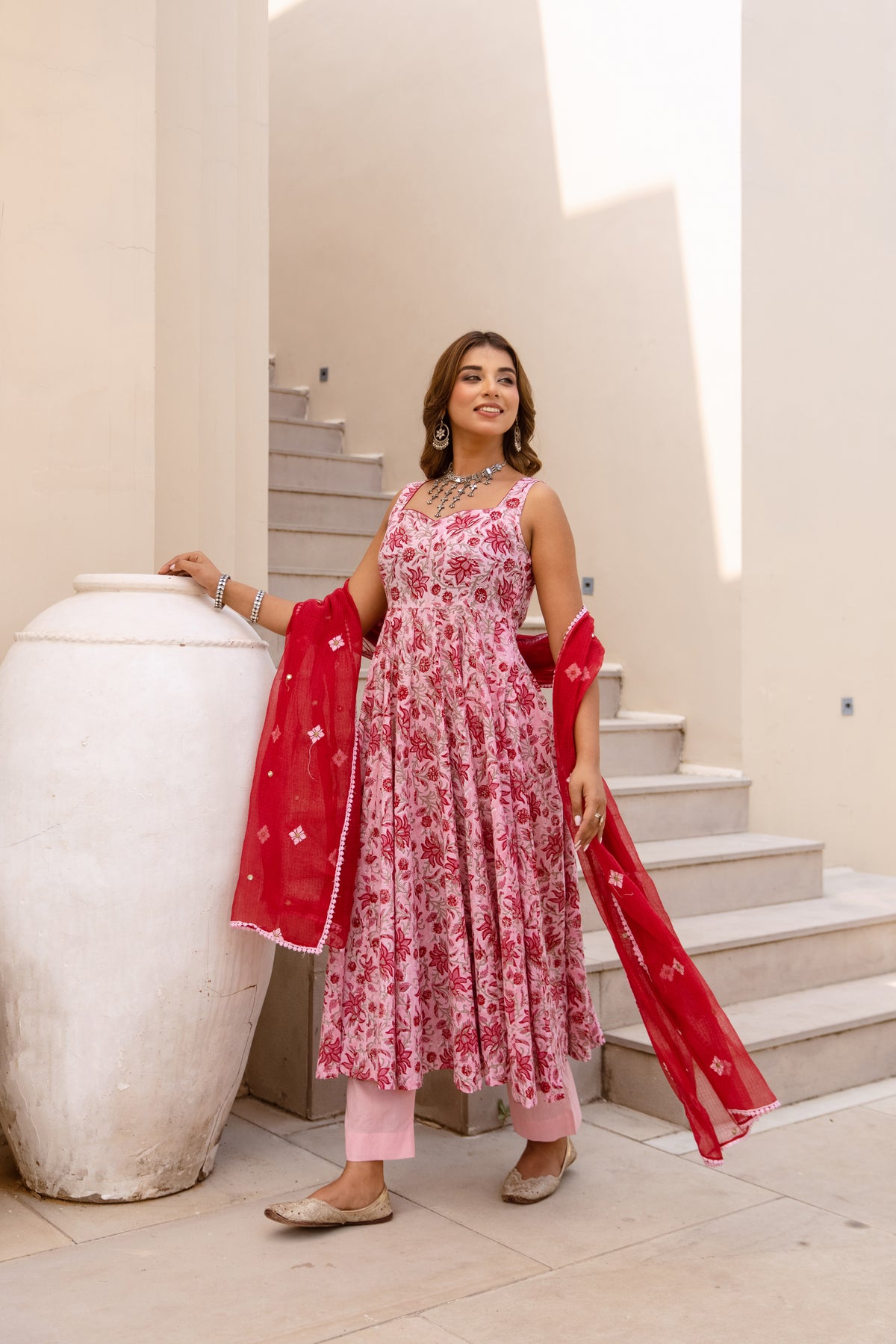 Floral Pink & Red (Sleeveless)