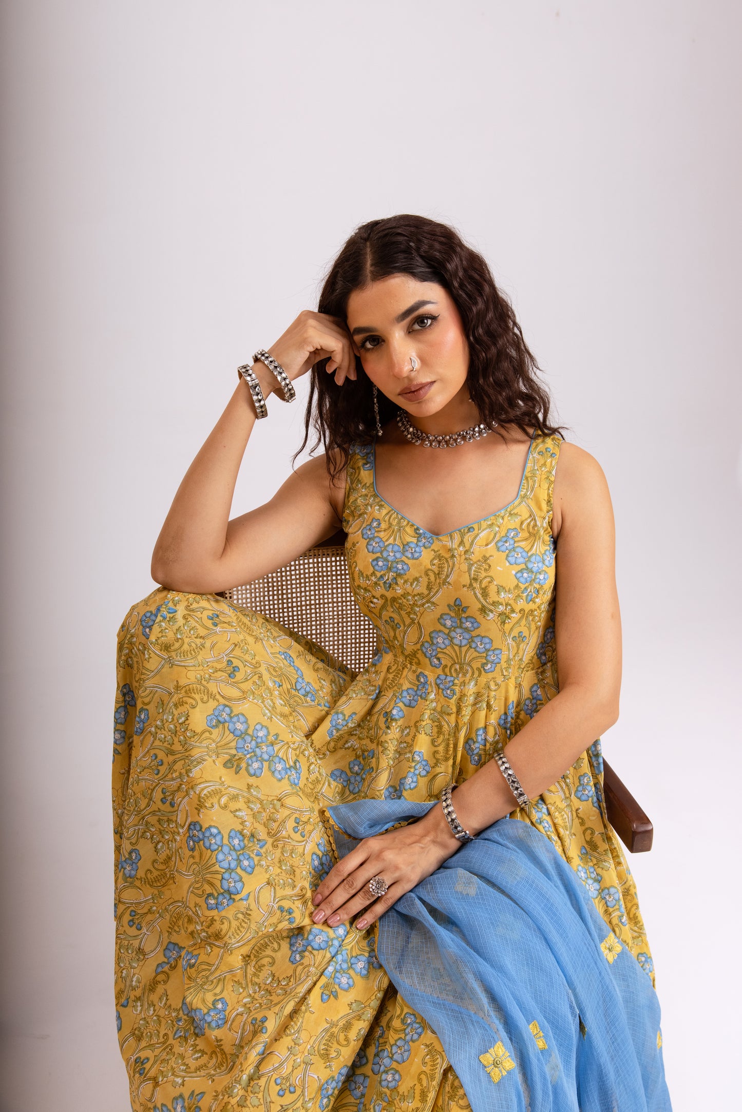 Mustard Yellow X Sky Jaal - Sleeveless