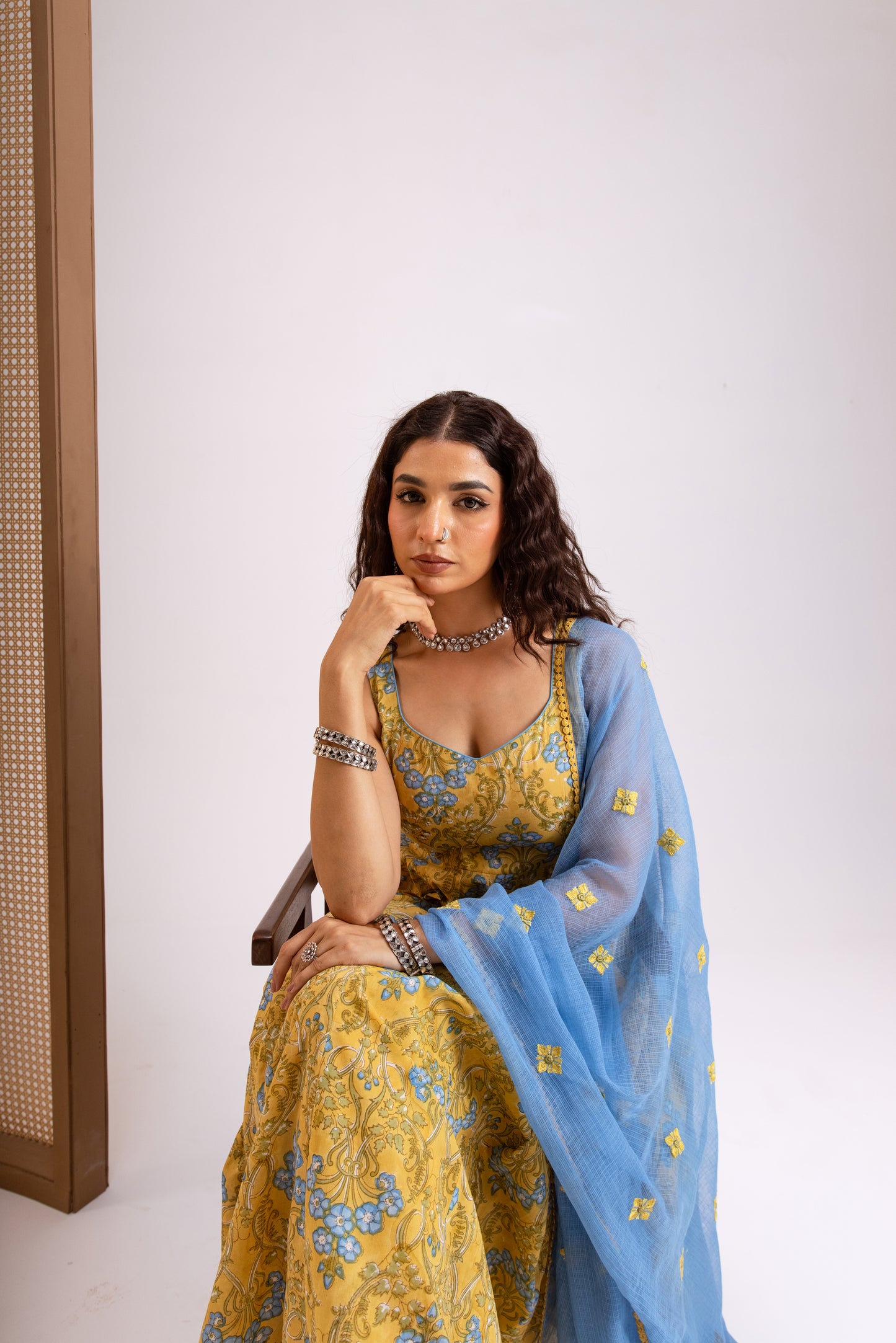 Mustard Yellow X Sky Jaal - Sleeveless