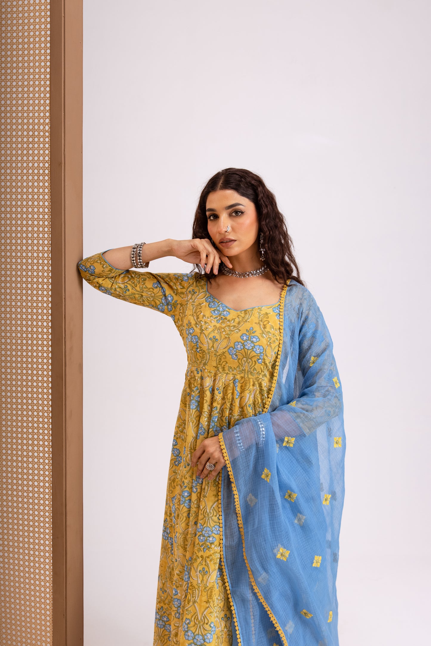 Mustard Yellow X Sky Jaal - Sleeved