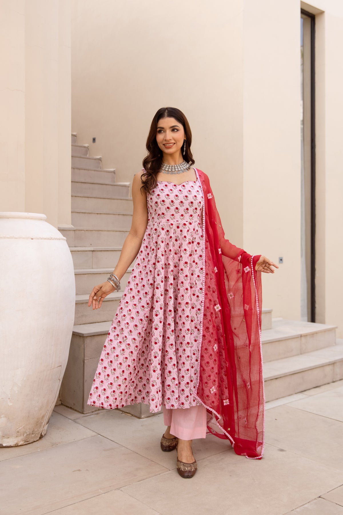 Light Pink & Red (Sleeveless)