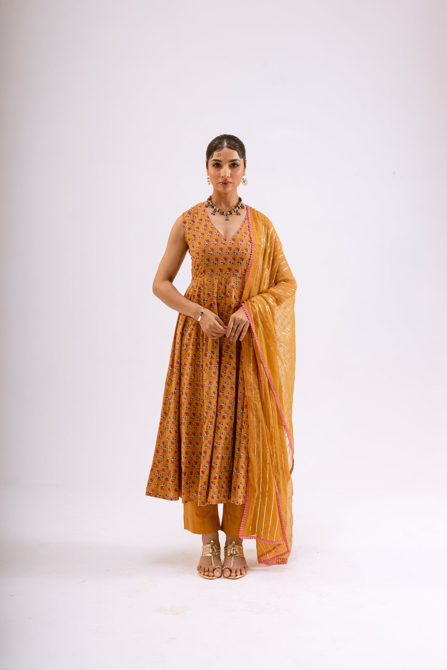 Haldi Yellow Butti - Sleeveless