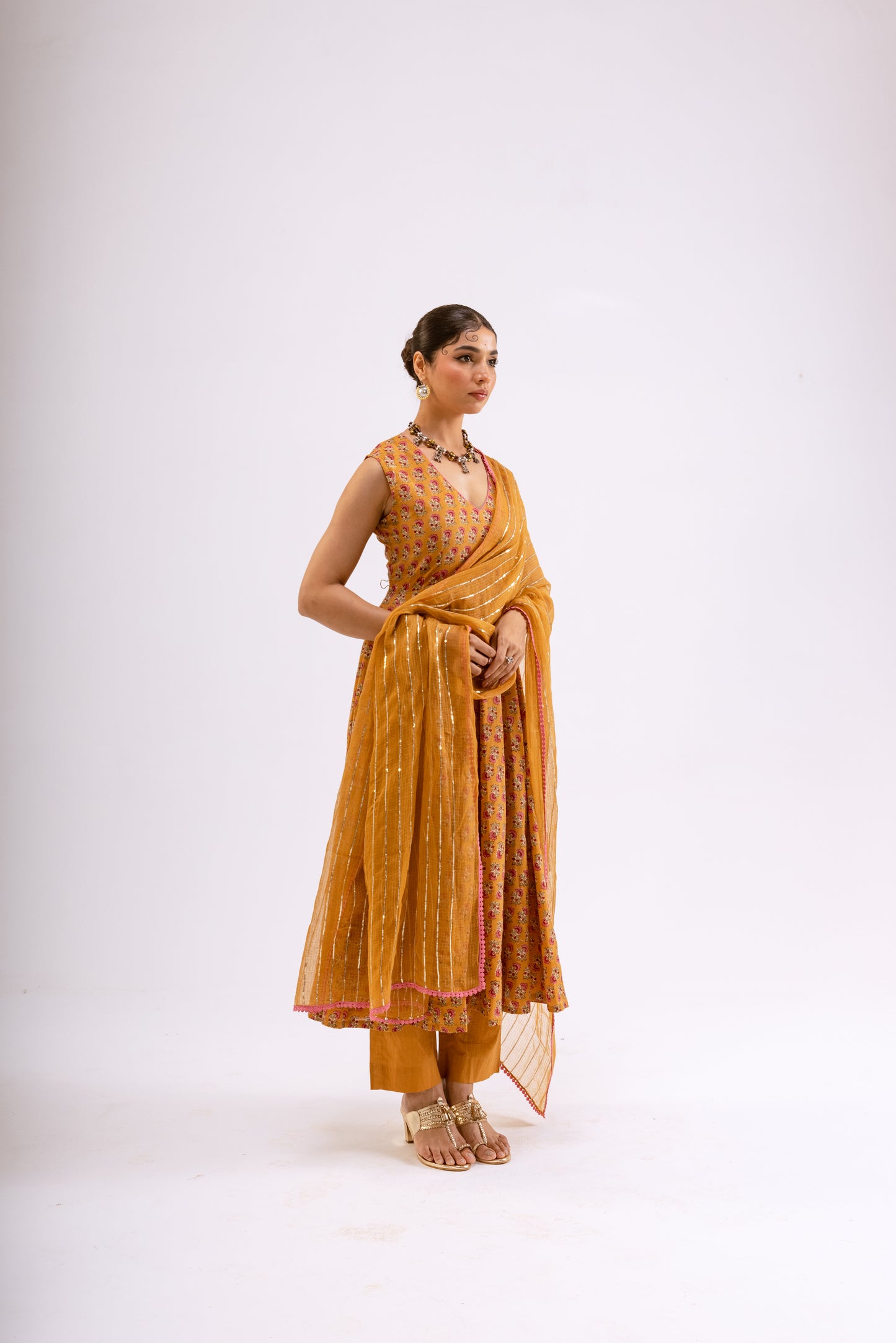 Haldi Yellow Butti - Sleeveless
