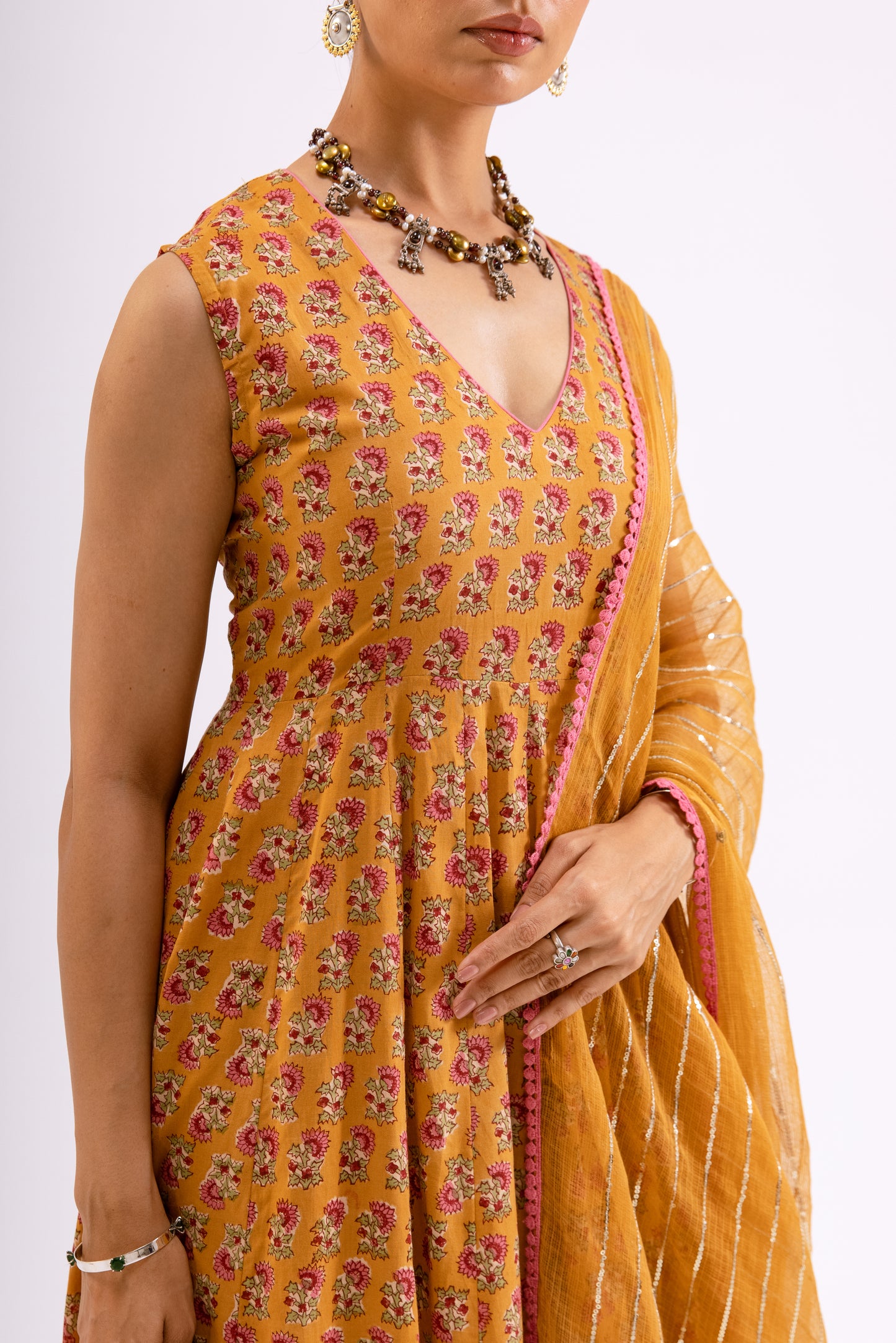 Haldi Yellow Butti - Sleeveless