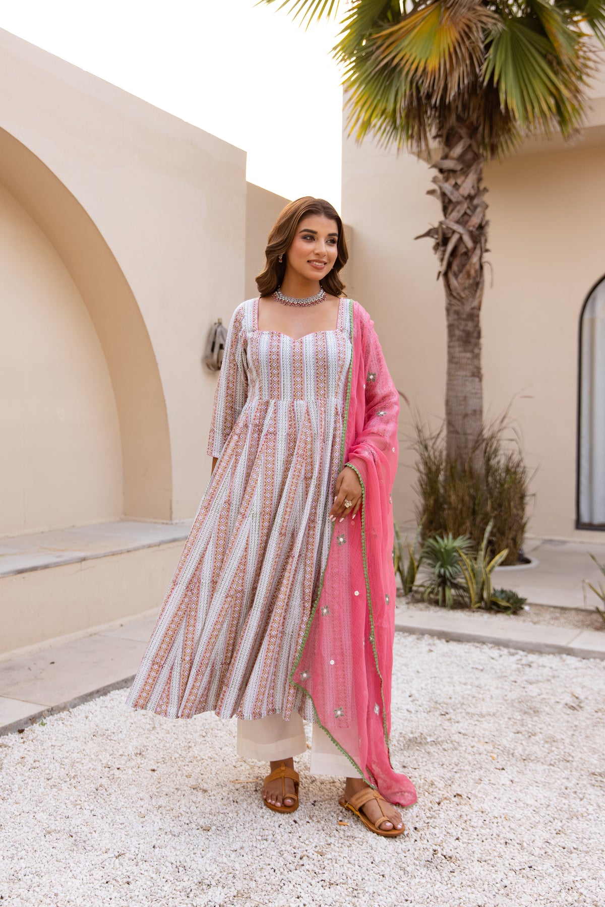 Lined White & Soft Pink (Sleeved)