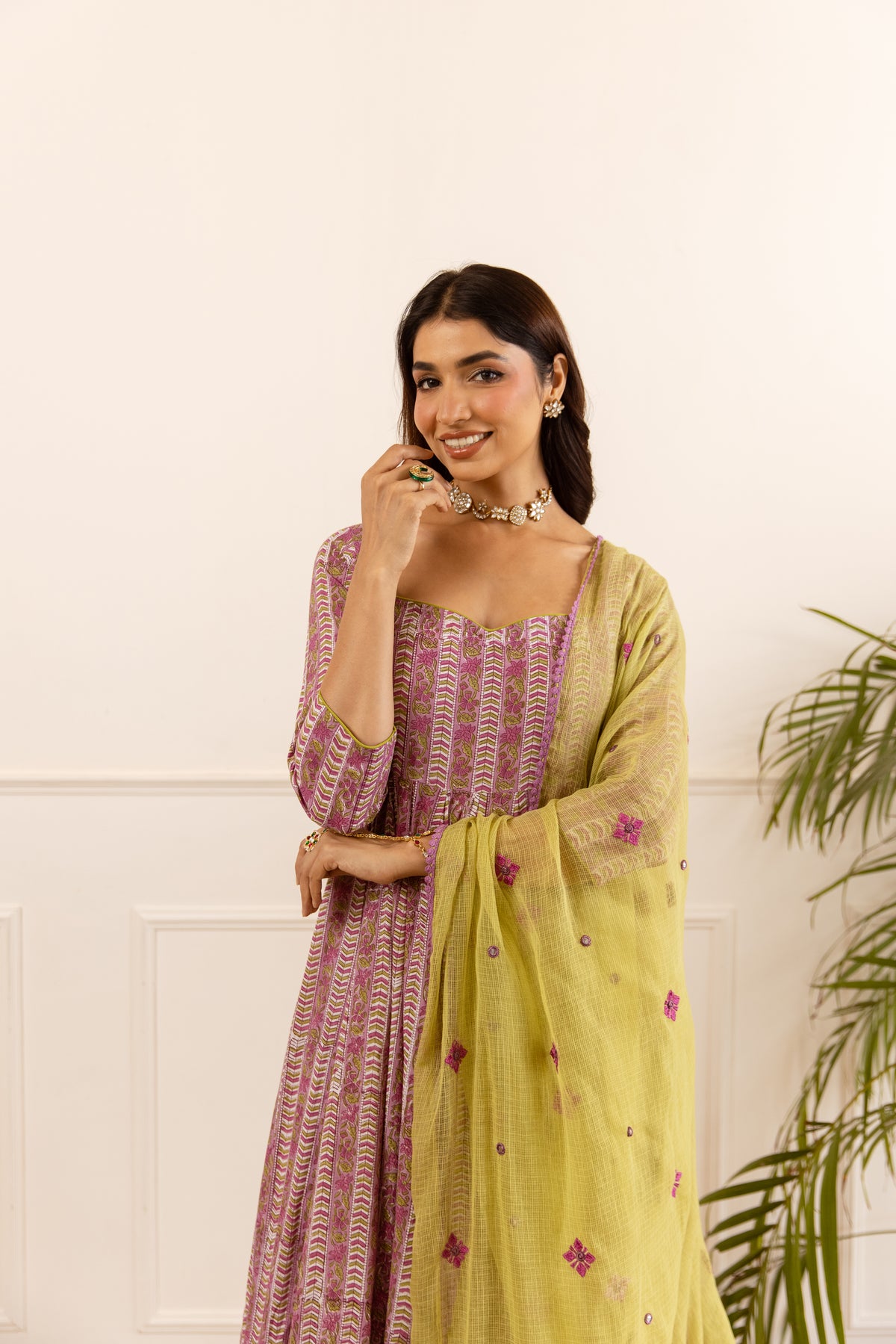 Lined Orchid Purple & Lime (Sleeved)