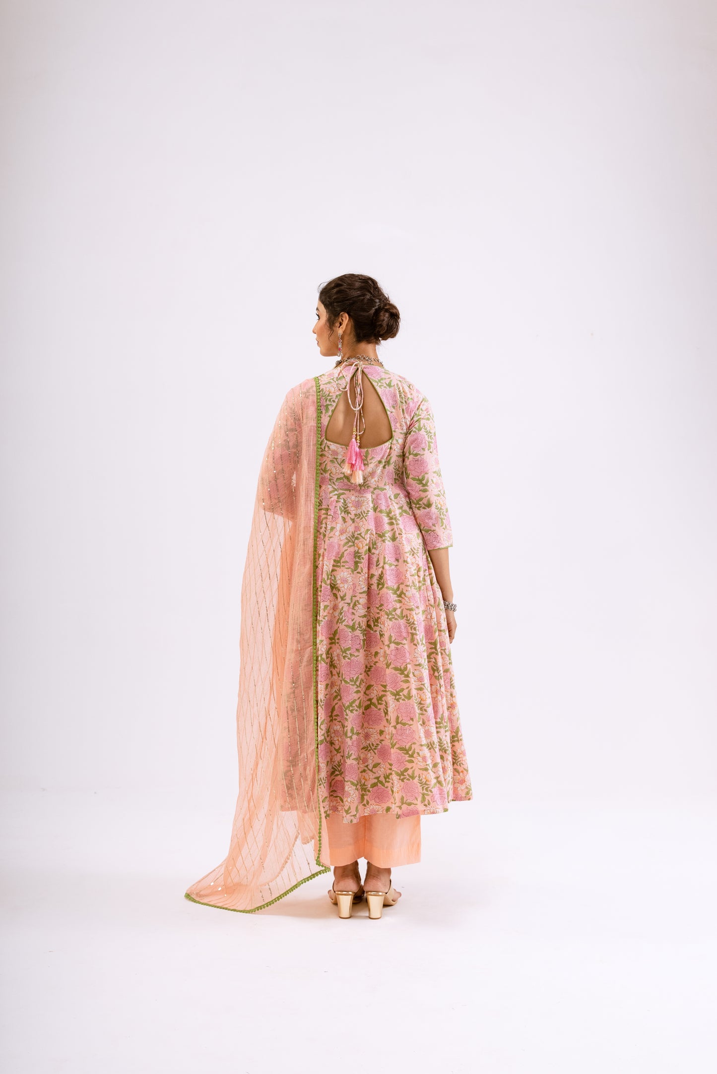 Gulabi Pink Jaal - Sleeved