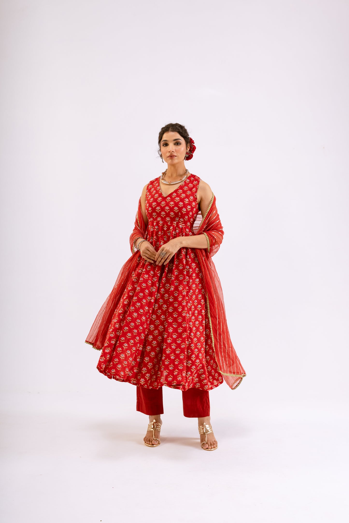 Sindoor Red Butti - Sleeveless