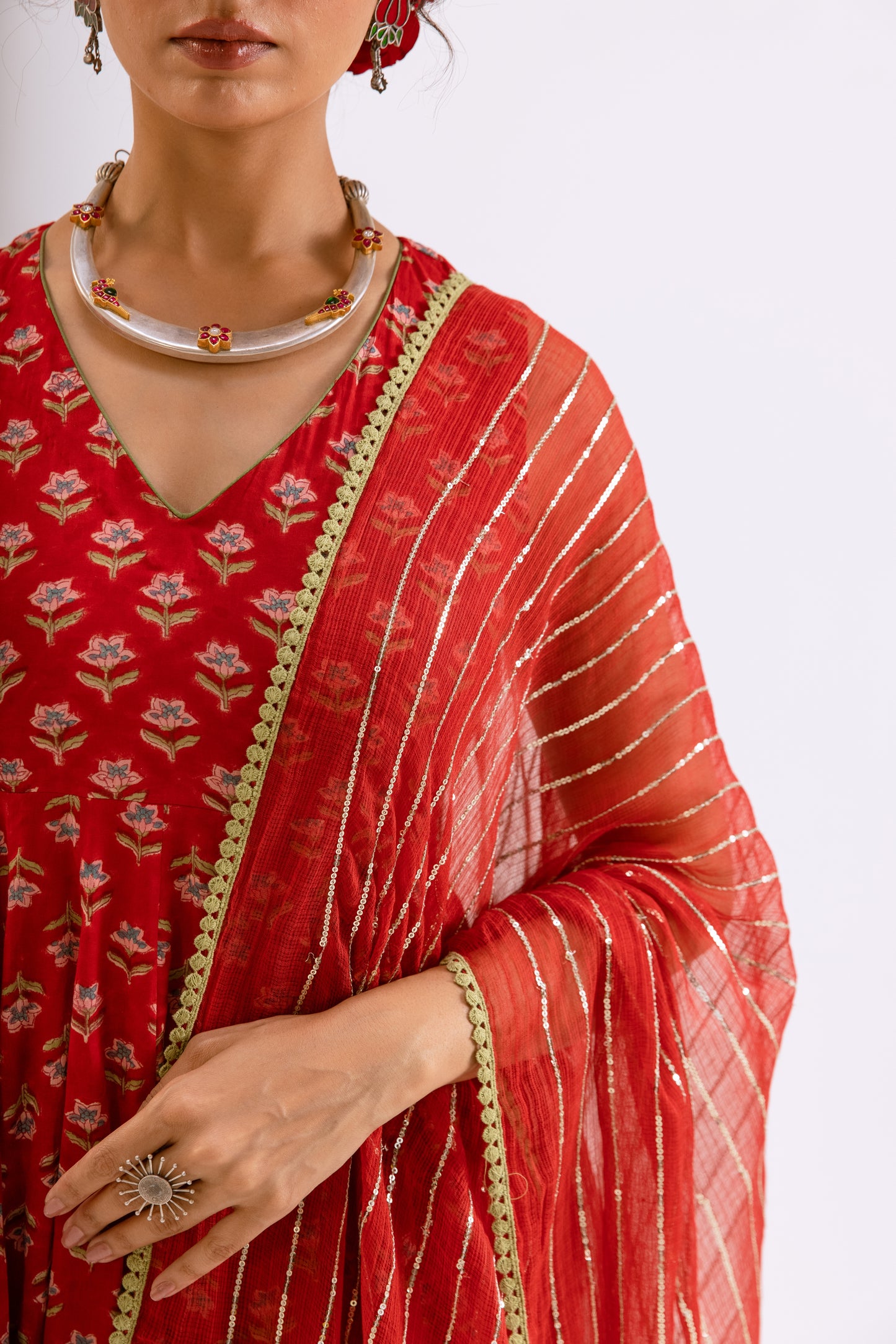 Sindoor Red Butti - Sleeveless