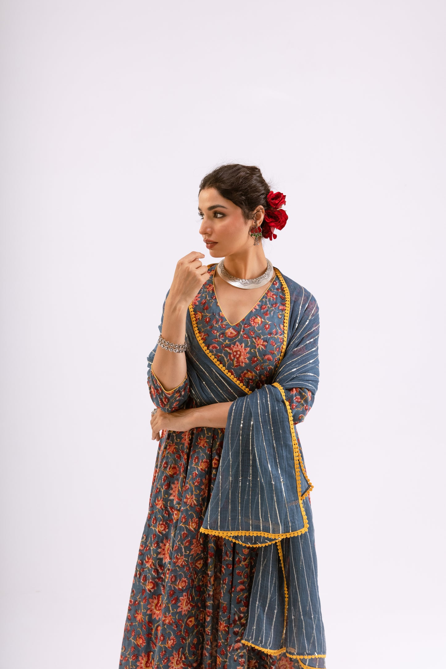 Dusky Blue Jaal - Sleeved