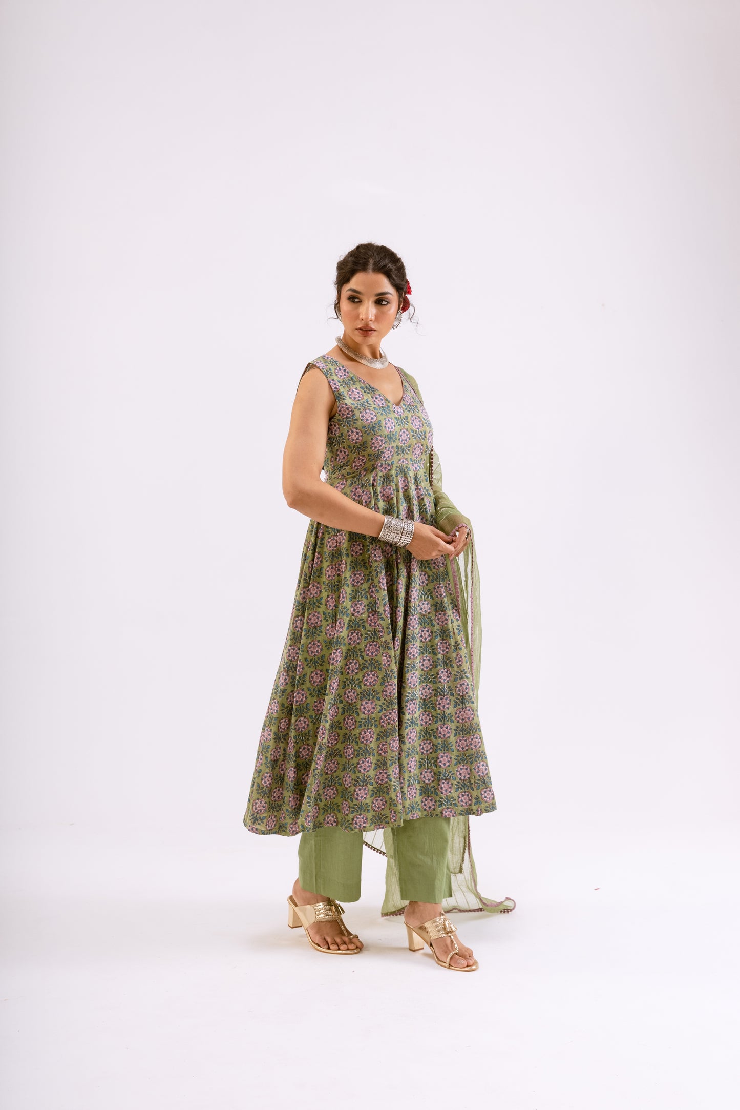 Avocado Green Butti - Sleeveless