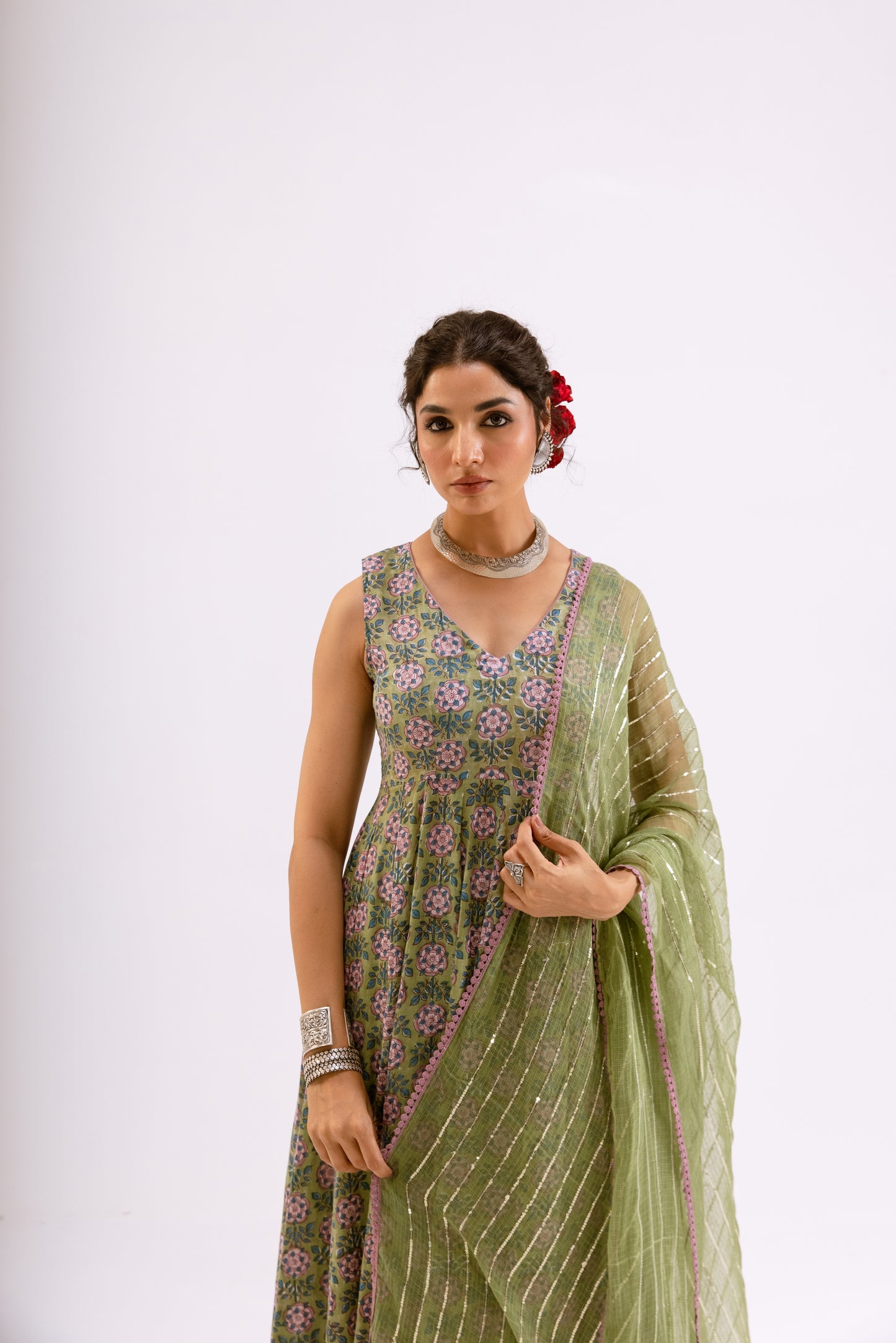 Avocado Green Butti - Sleeveless