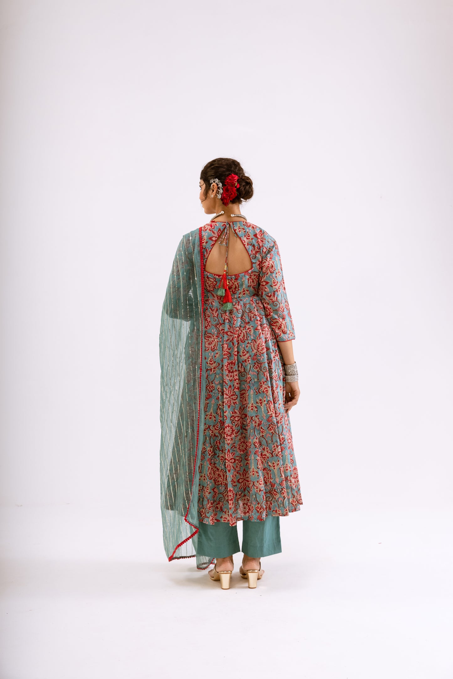Dusty Teal Jaal - Sleeved