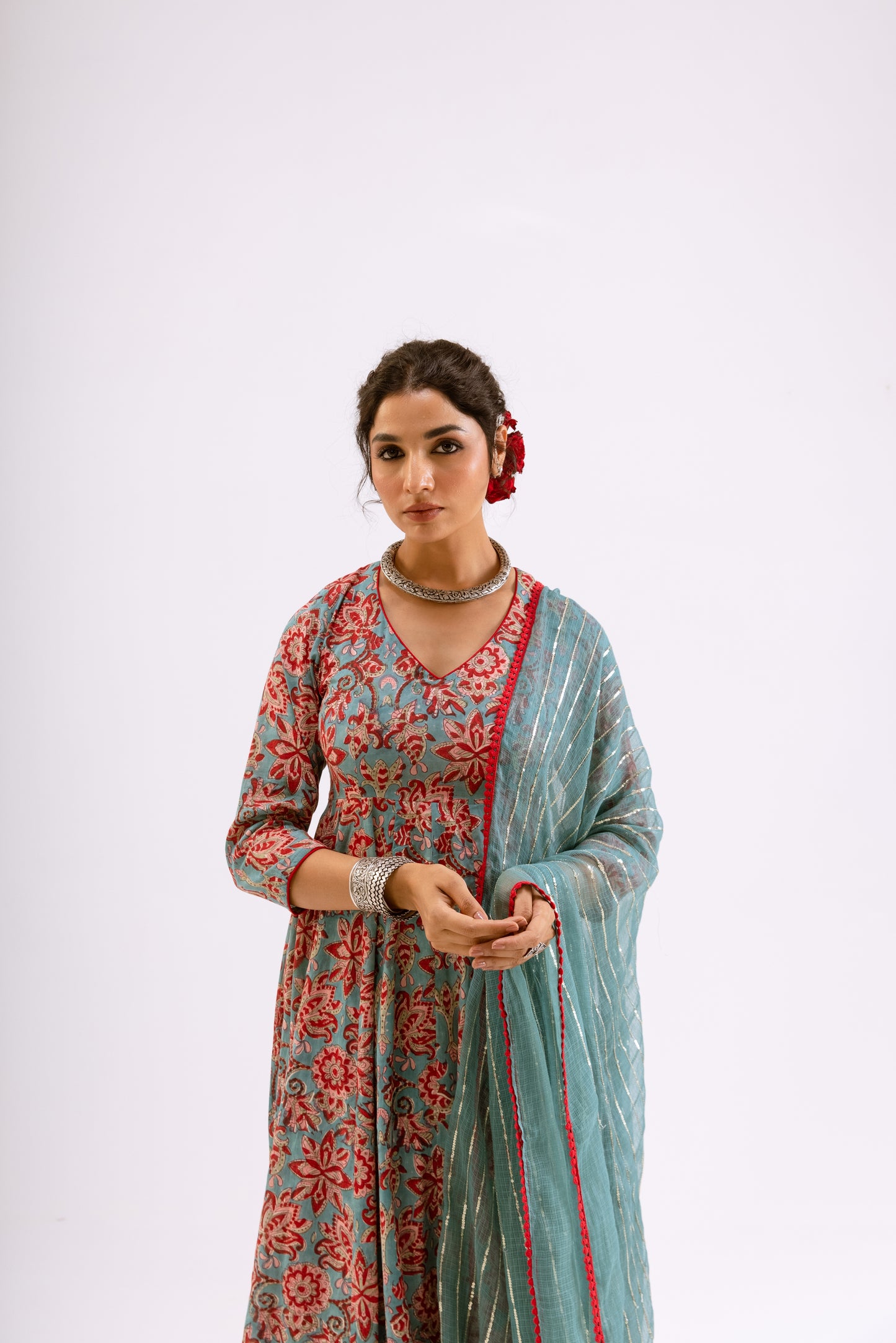 Dusty Teal Jaal - Sleeved