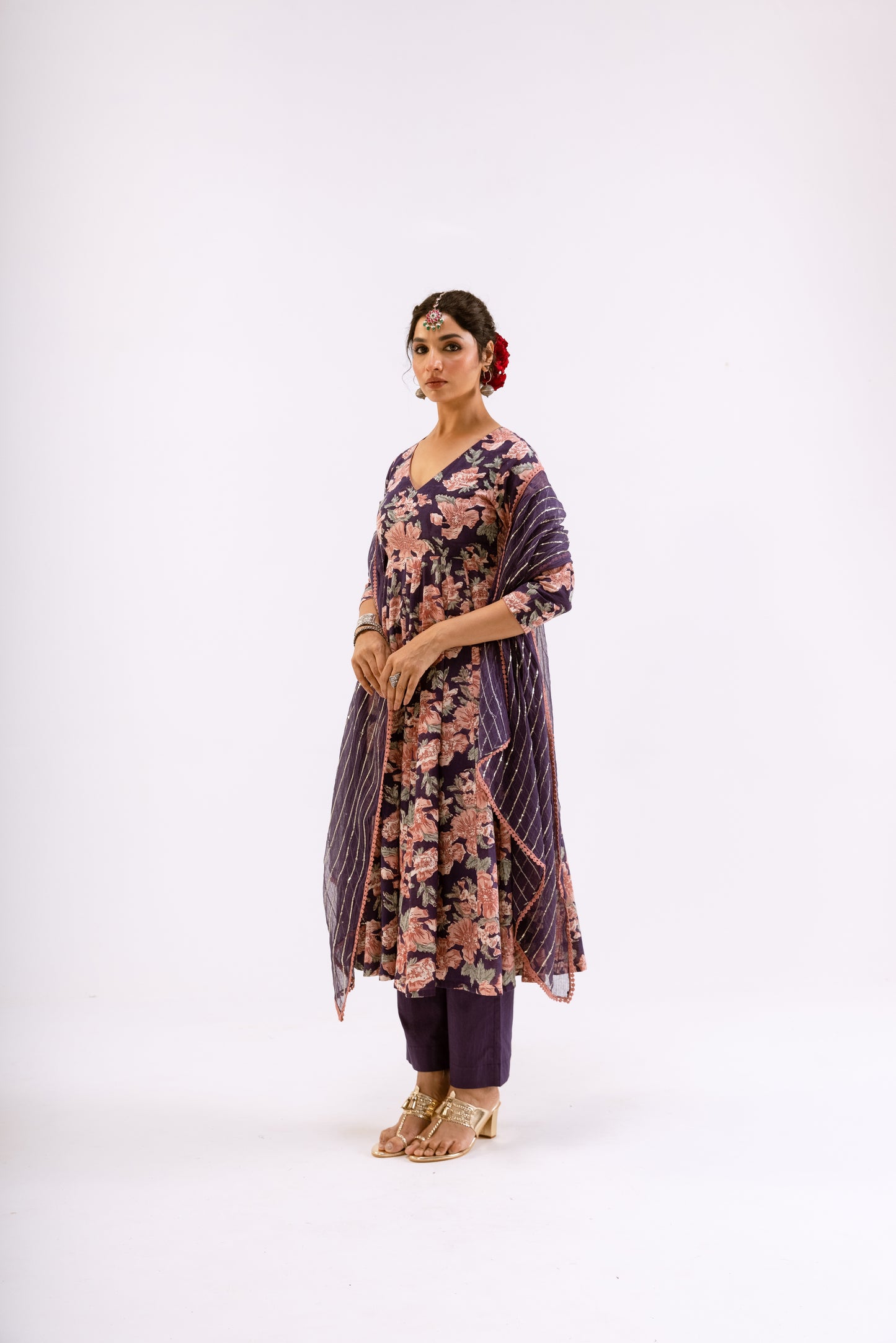Jamuni Purple Jaal - Sleeved