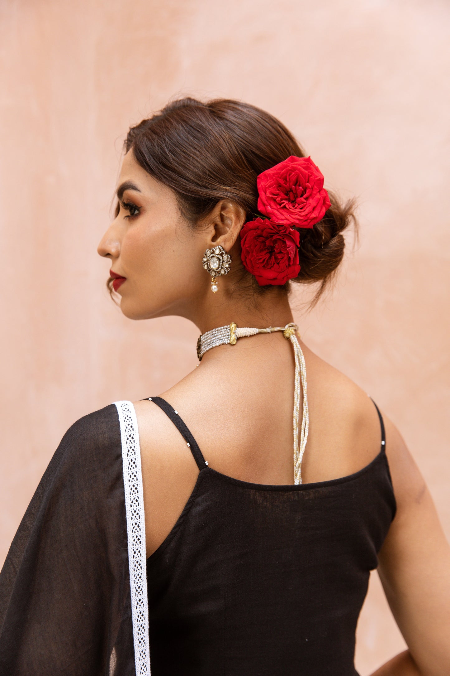 Thin Strap Anarkali Black