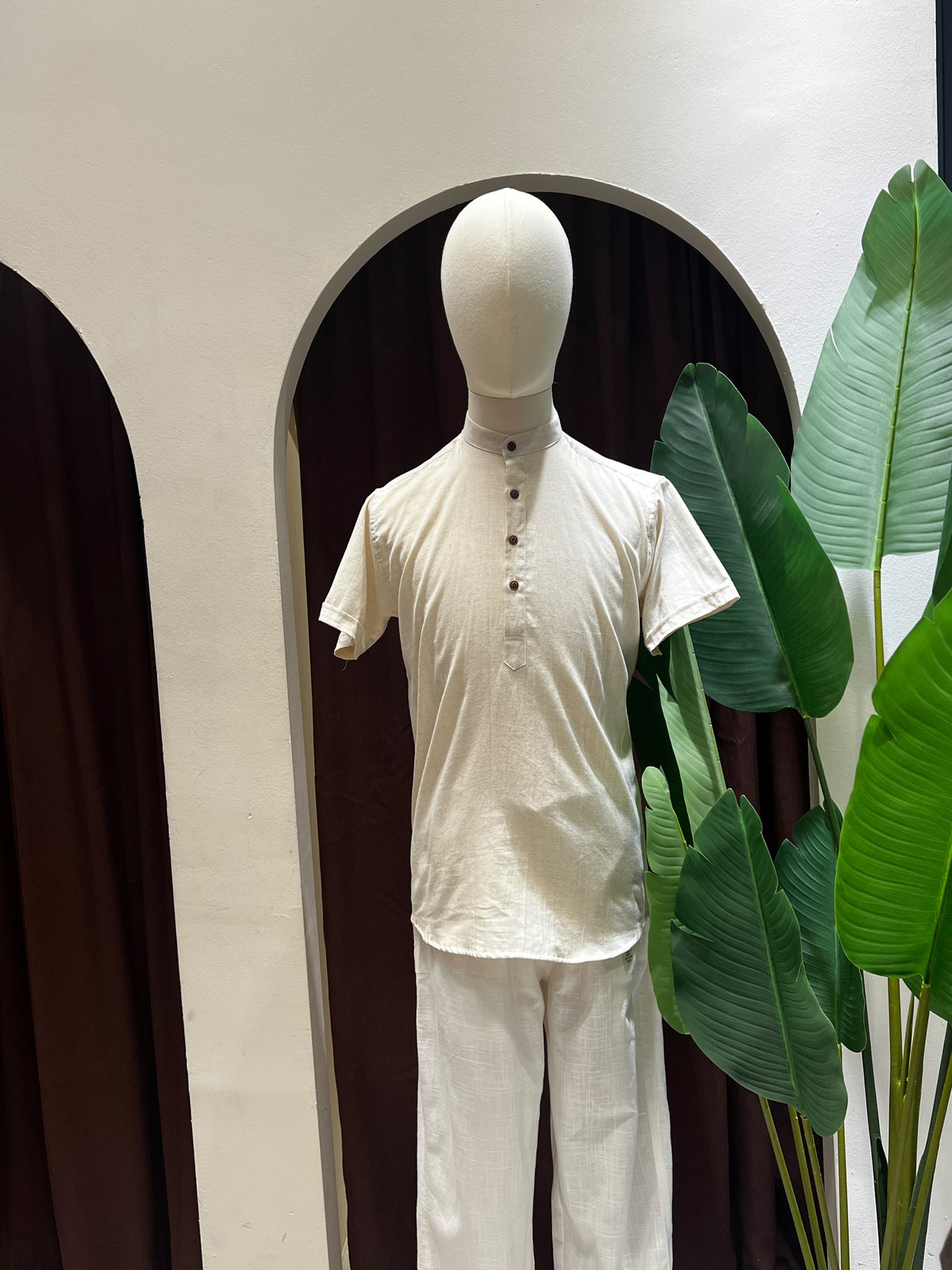 Cream Kurta without pocket
