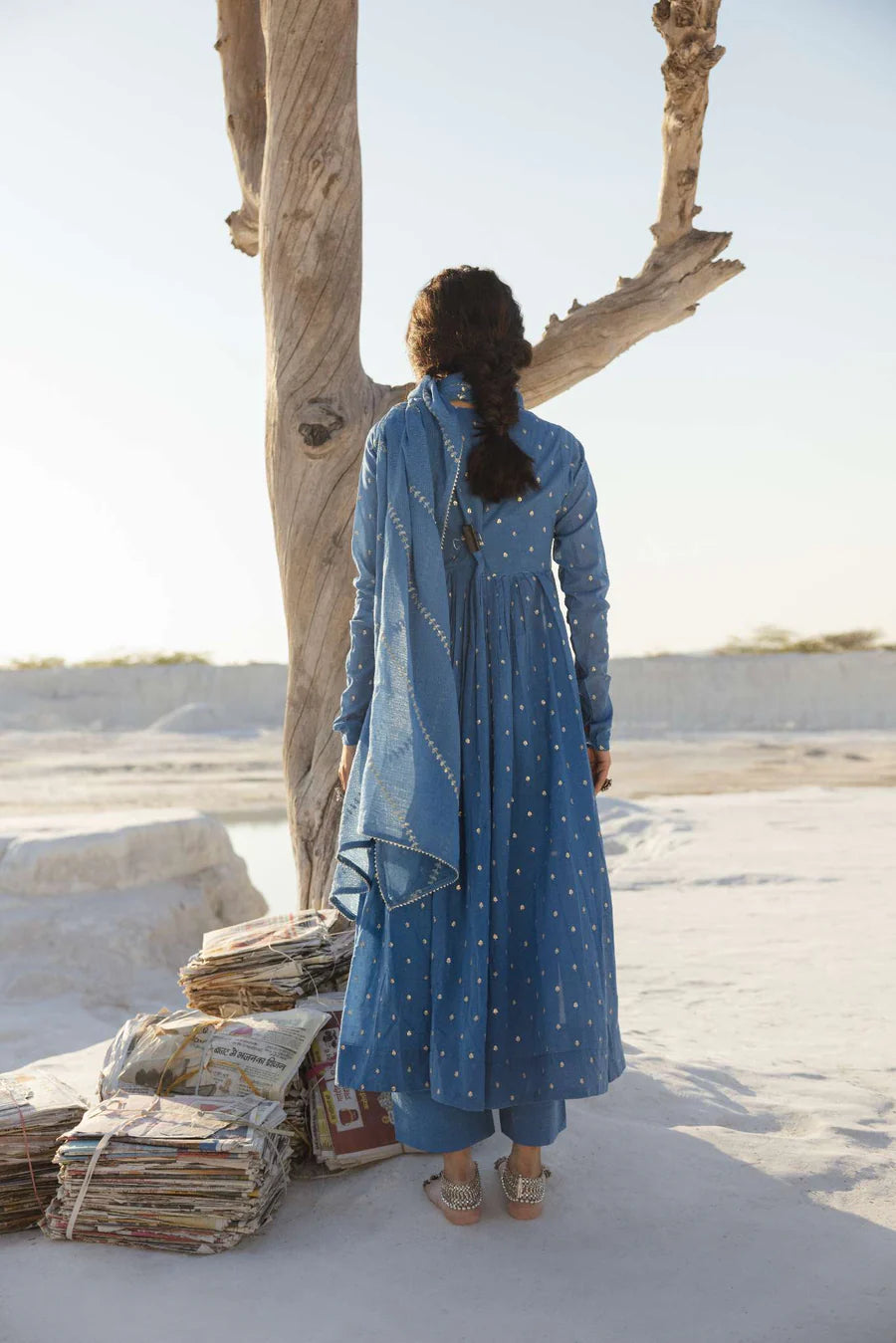 ROYAL BLUE MUL COTTON ANARKALI SET