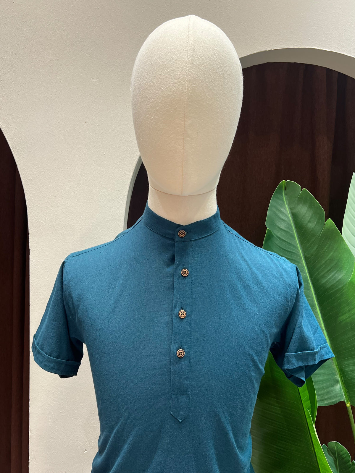 Teal Kurta without pocket