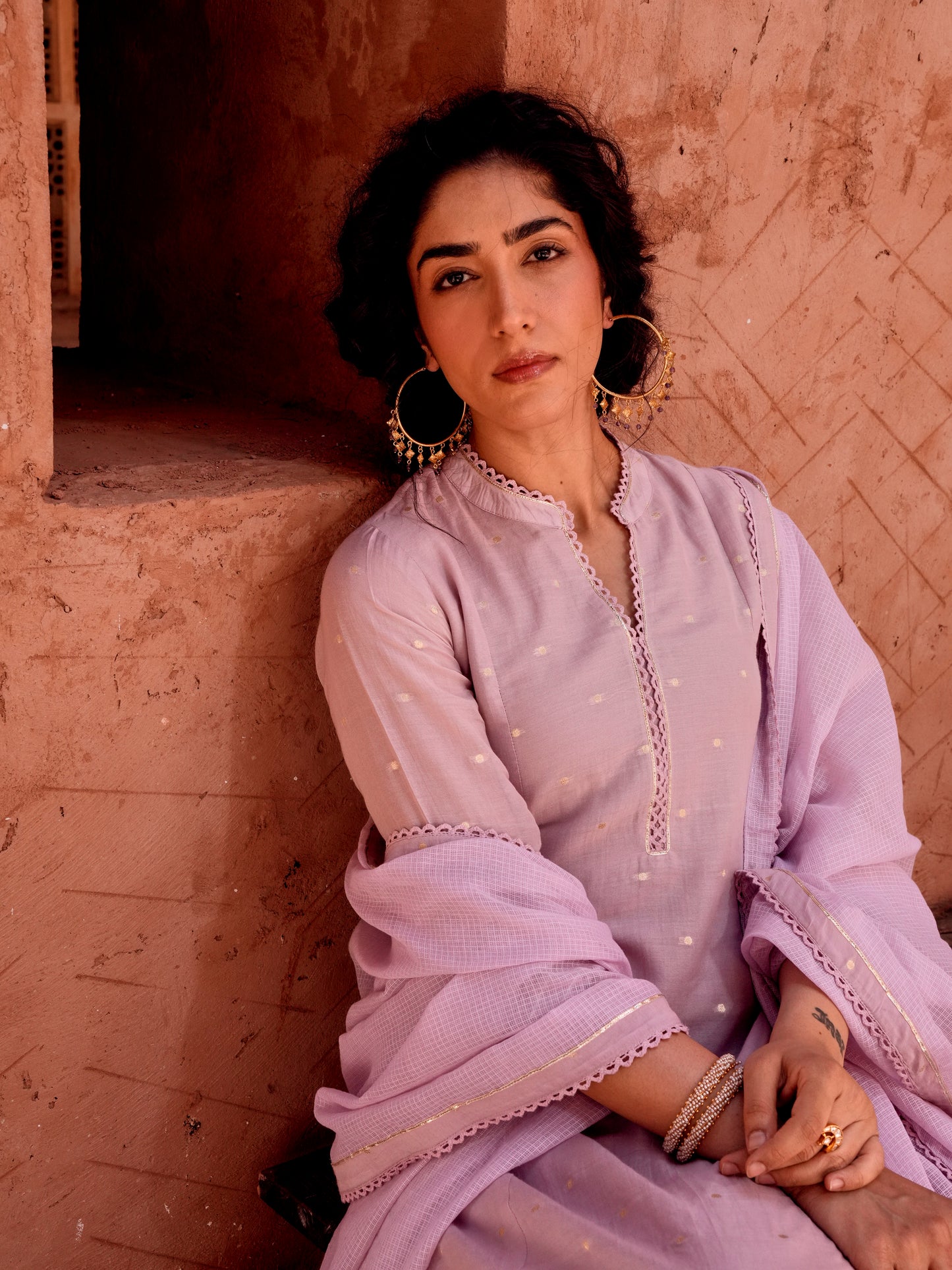 LILAC MUL COTTON SUIT SET