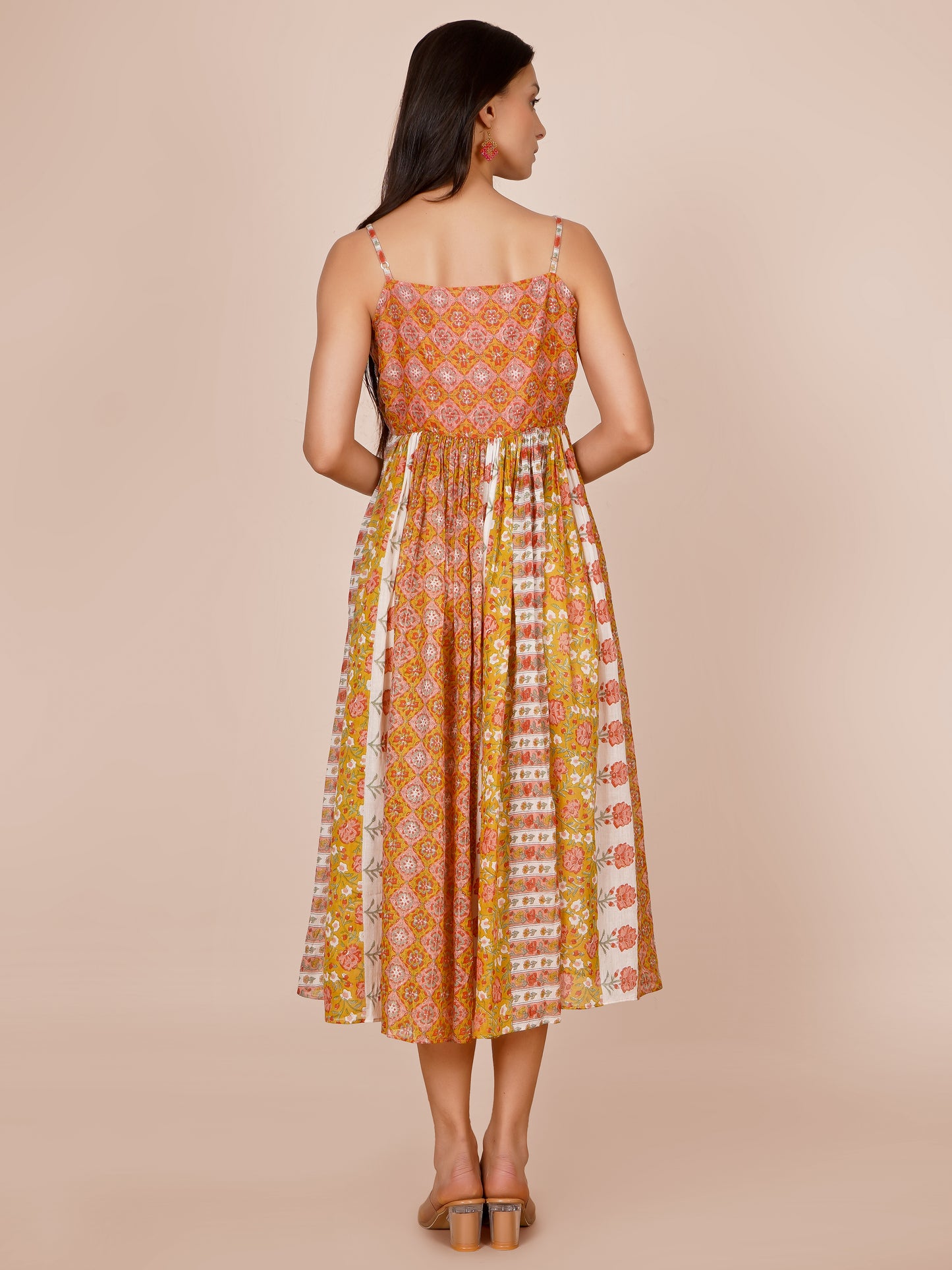 Multi Printed Strappy Dress