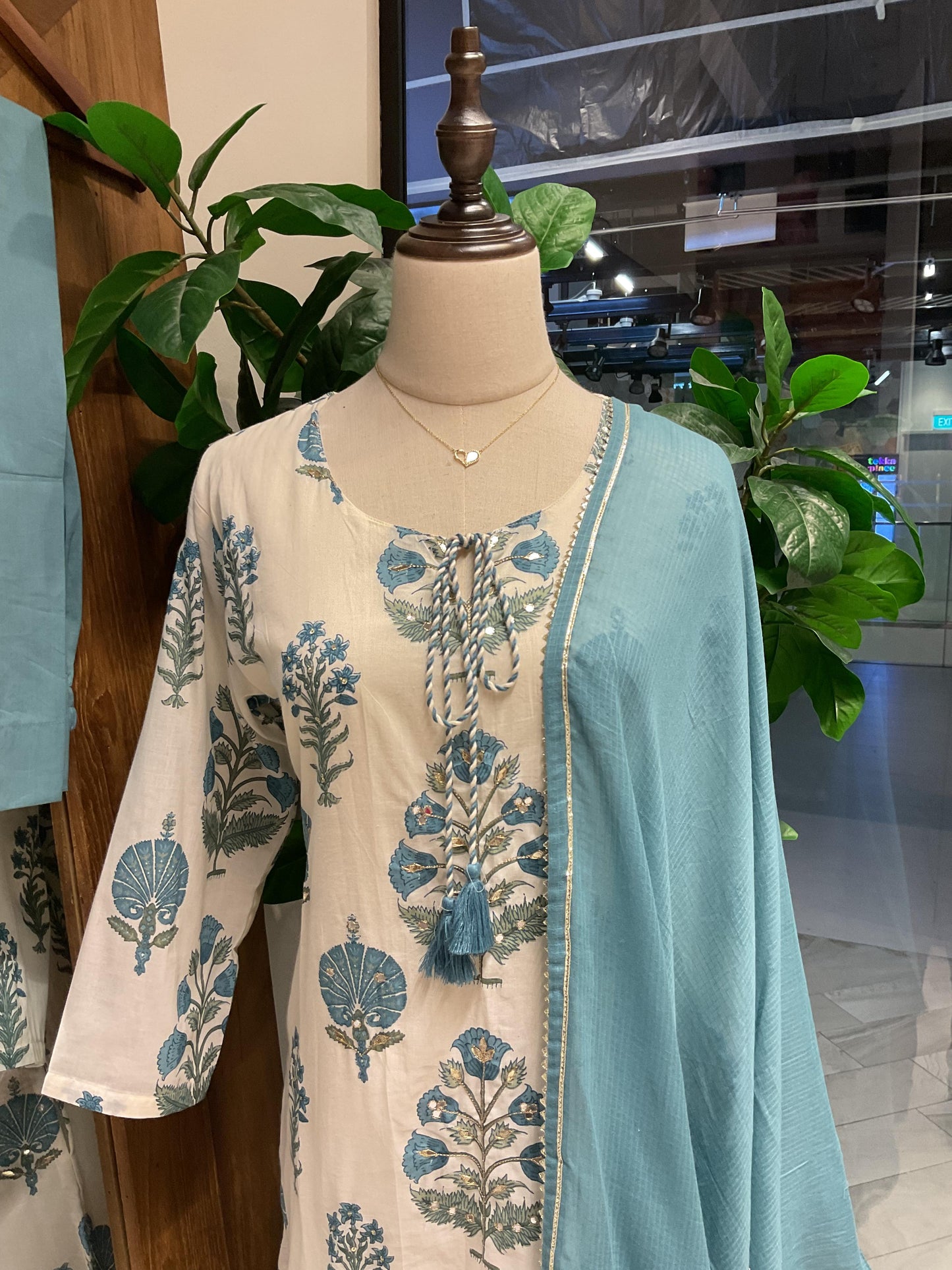 Pastel Teal Blue Suit Set