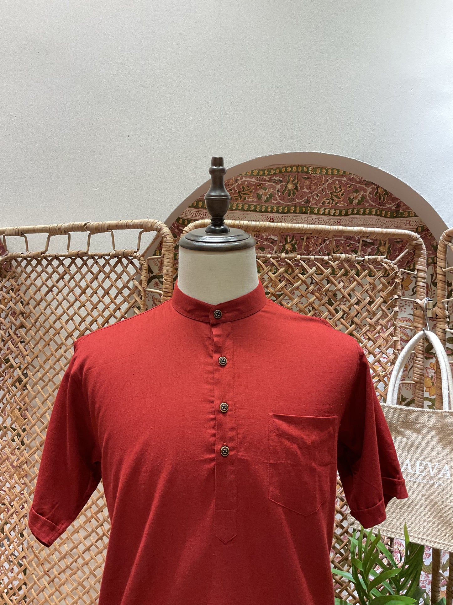 Cherry Red Kurta