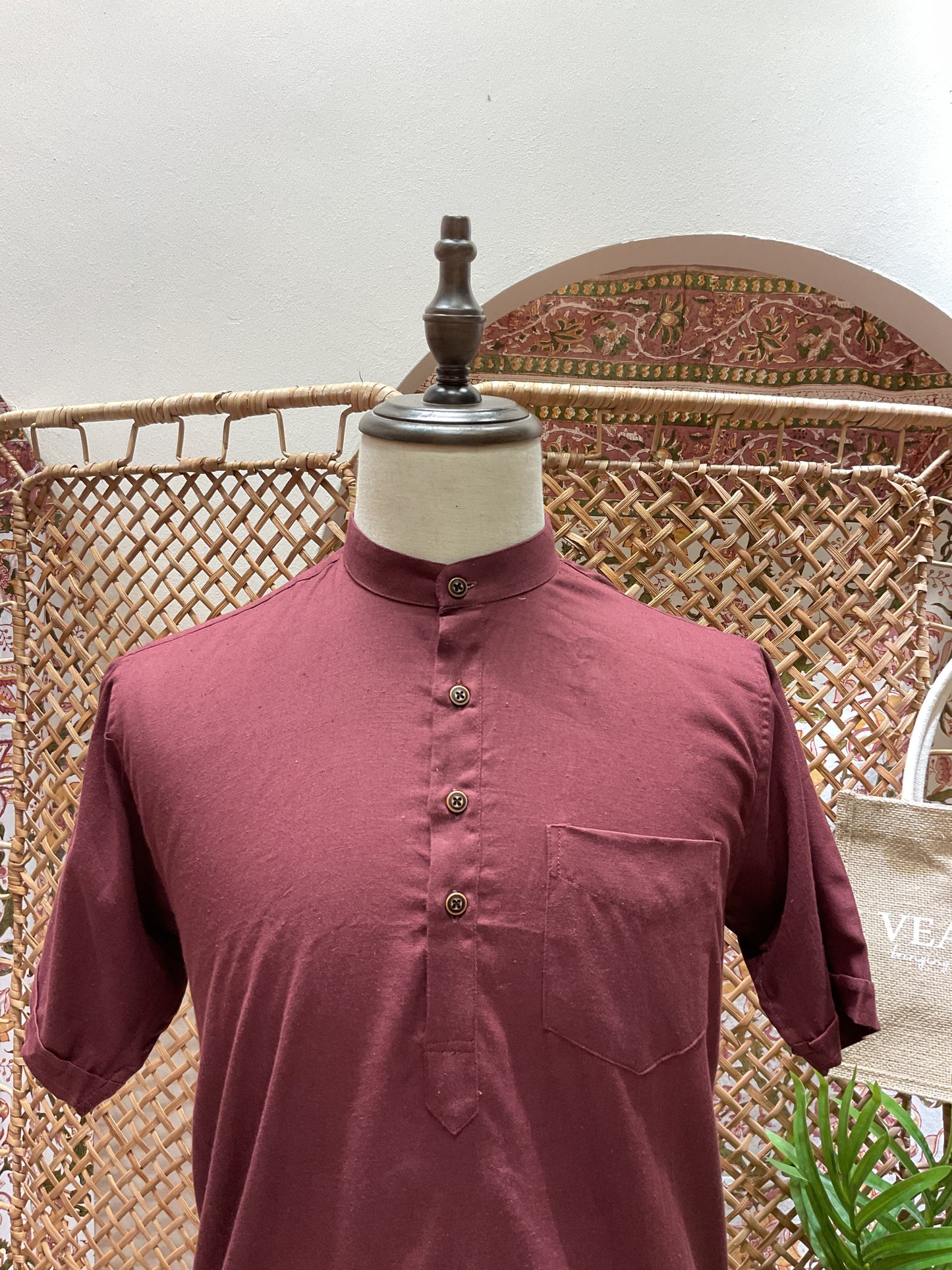 Maroon Kurta