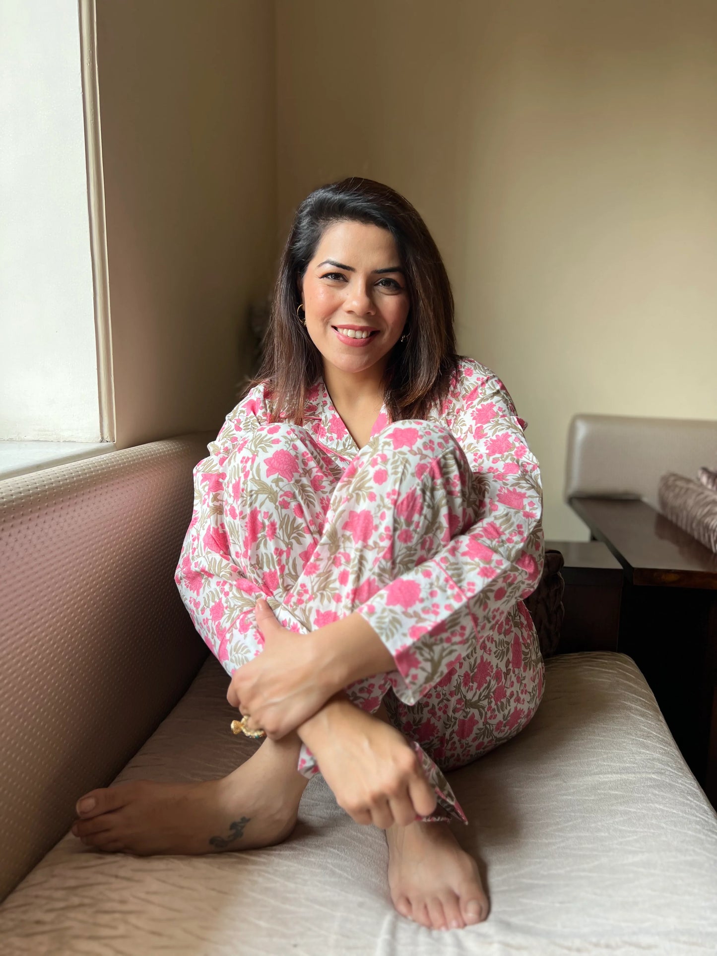 Pink Printed PJ Pants Set