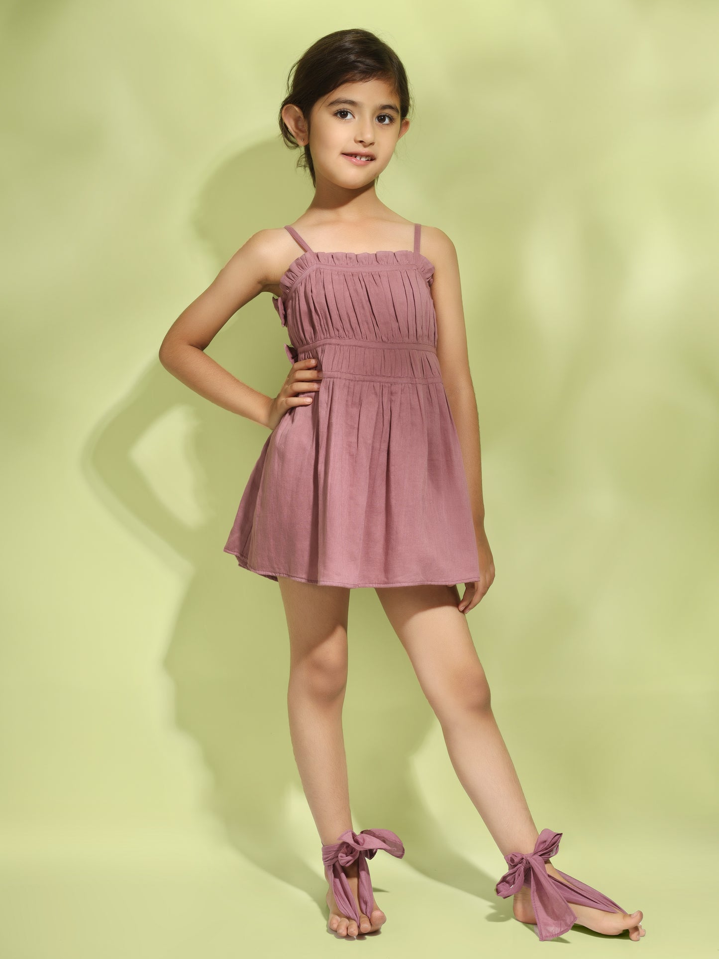 Jiyara - Grape Wine Side Bow Dress