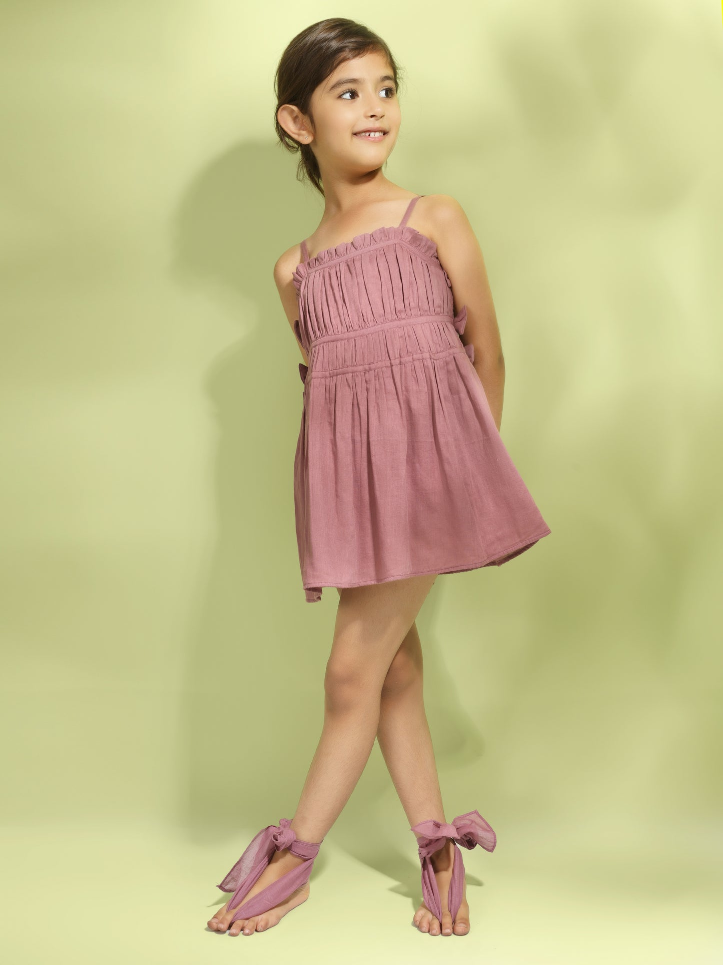 Jiyara - Grape Wine Side Bow Dress
